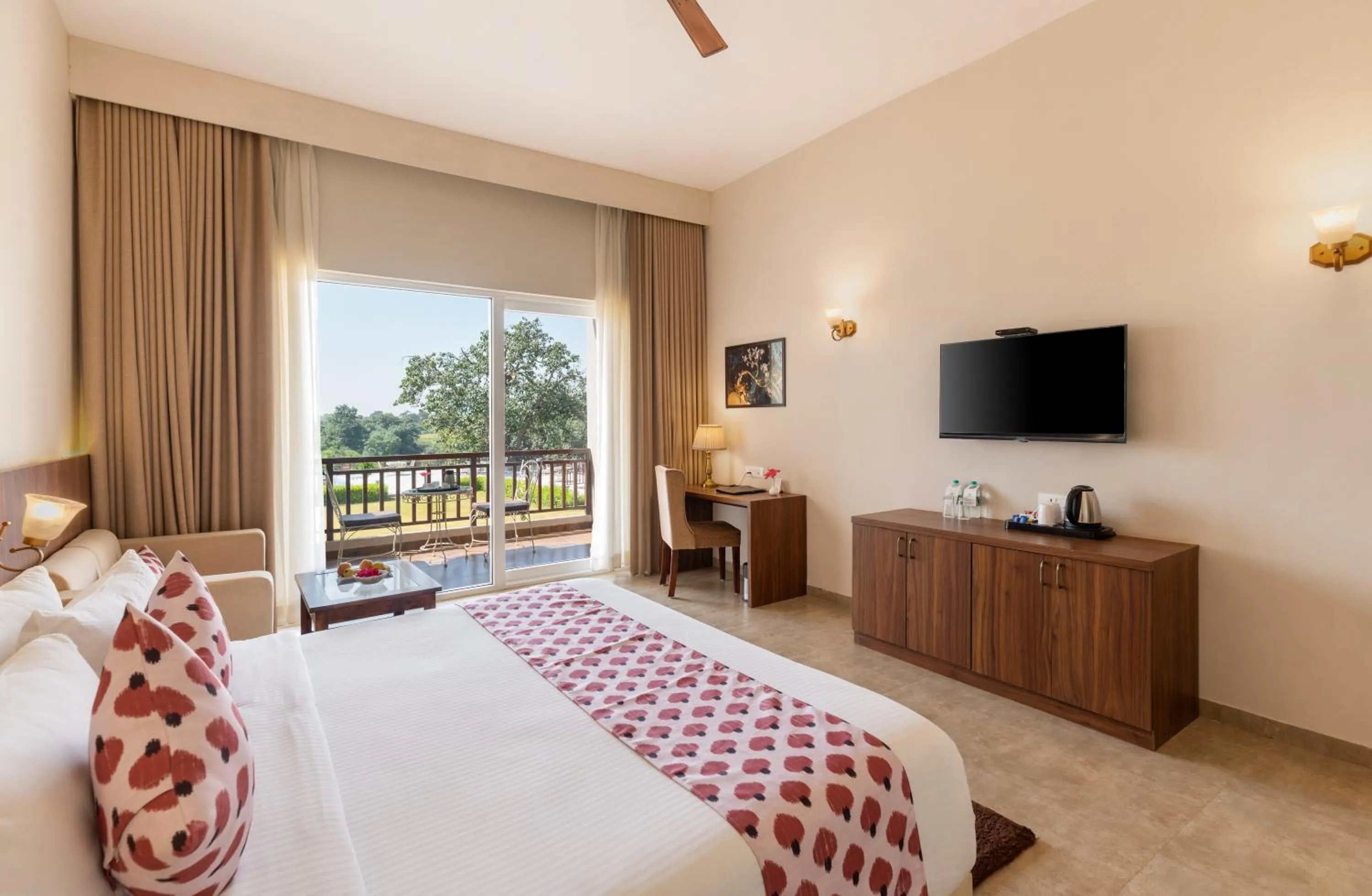 Bed in Kumbhal Exotica Resort Kumbhalgarh