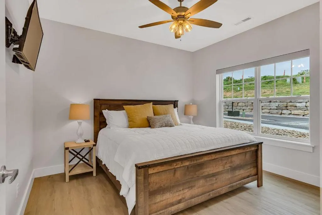 Bed in Boone Docks Lodge