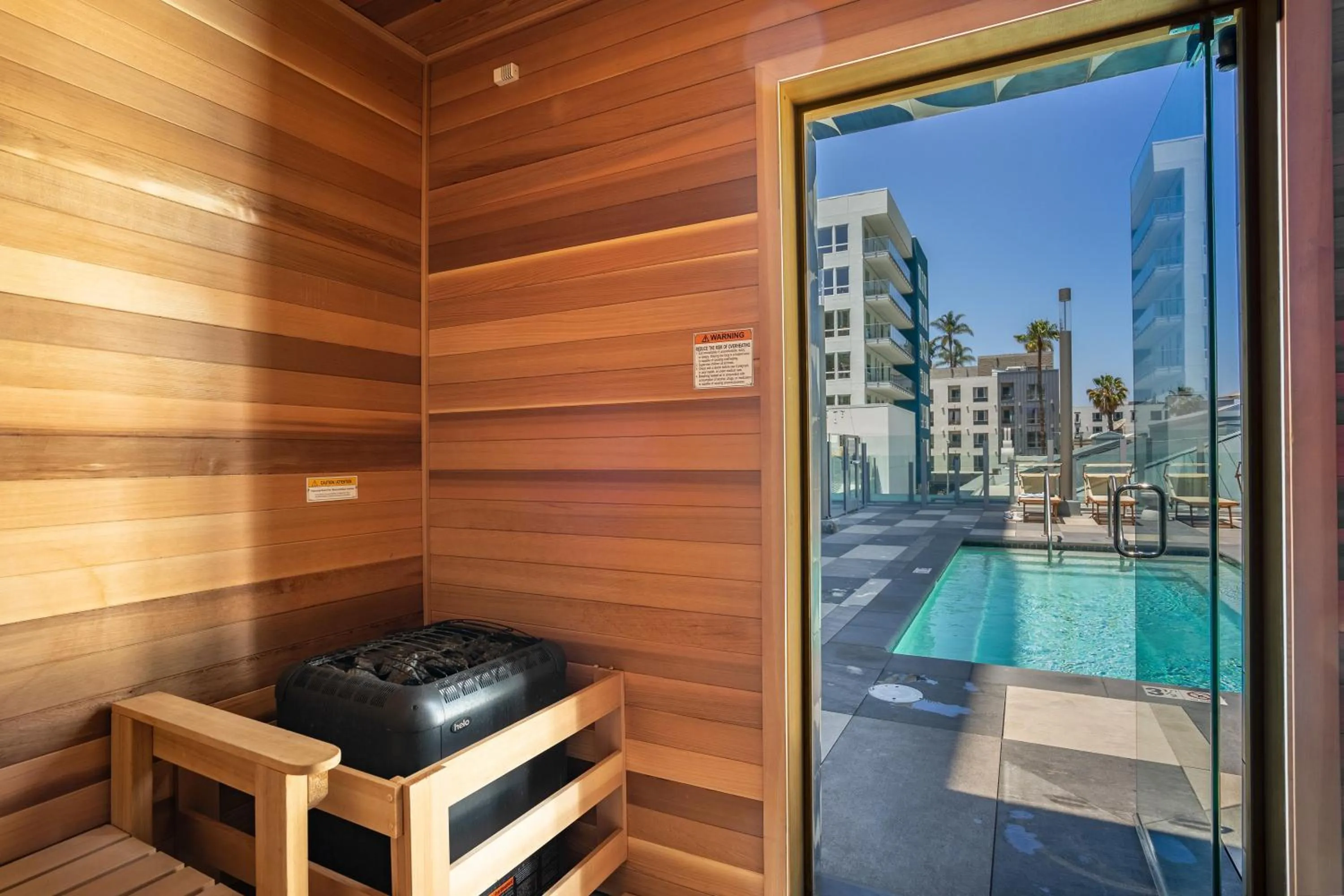 Steam room in Level Long Beach - East Village