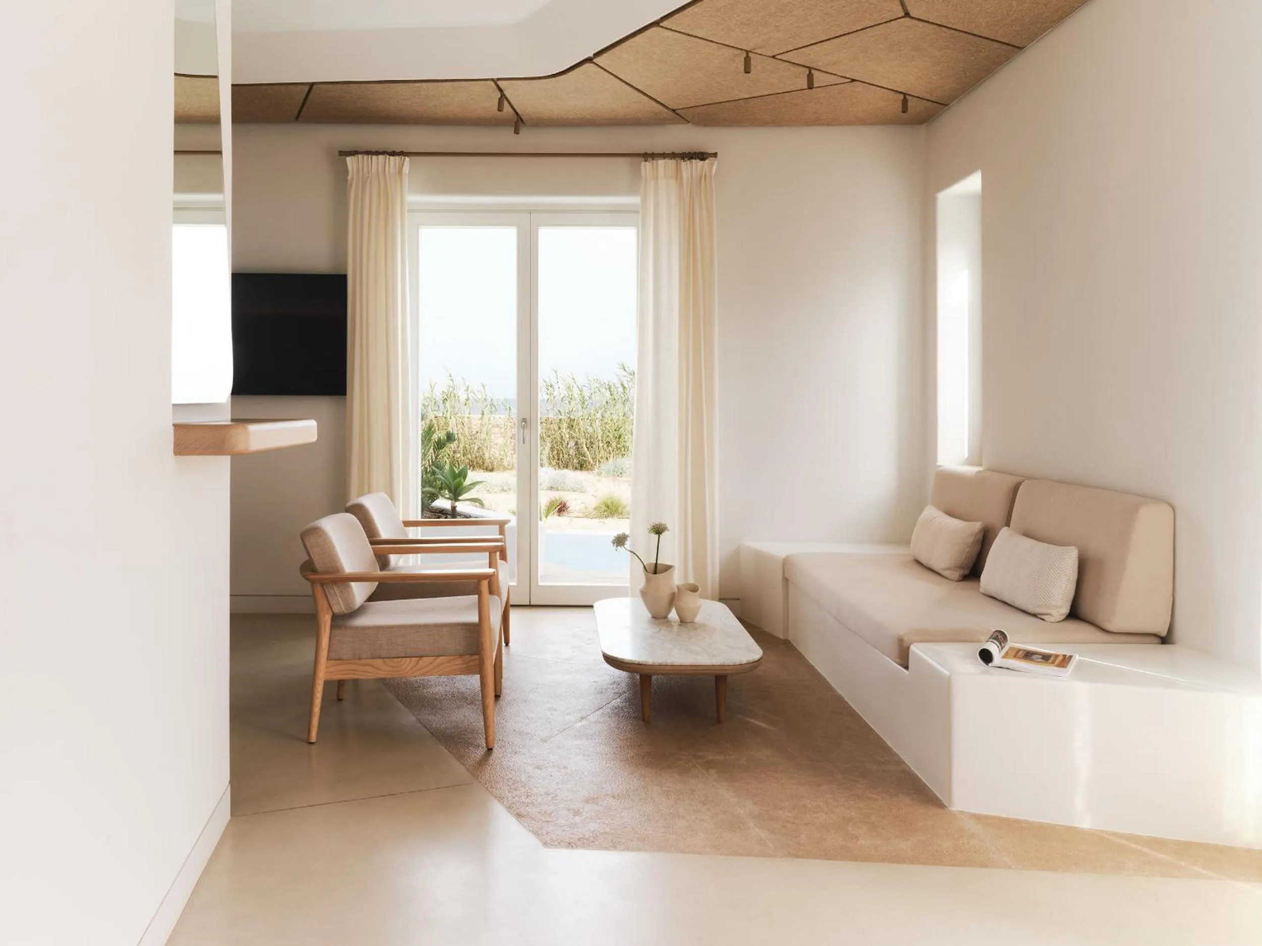 Living room in Bill&Coo Mykonos-The Leading Hotels of the World