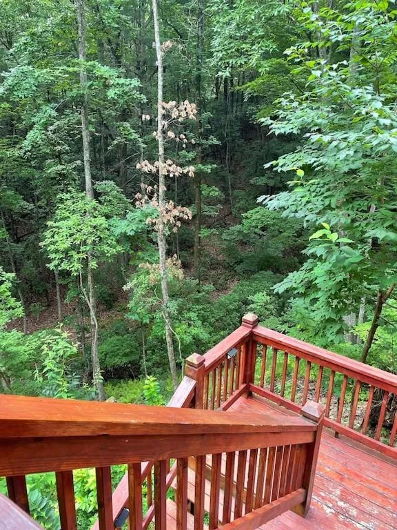 Balcony/Terrace in Alpenhaus Cabins Real Log Home in Helen Ga Mountains with hot tub and balconies