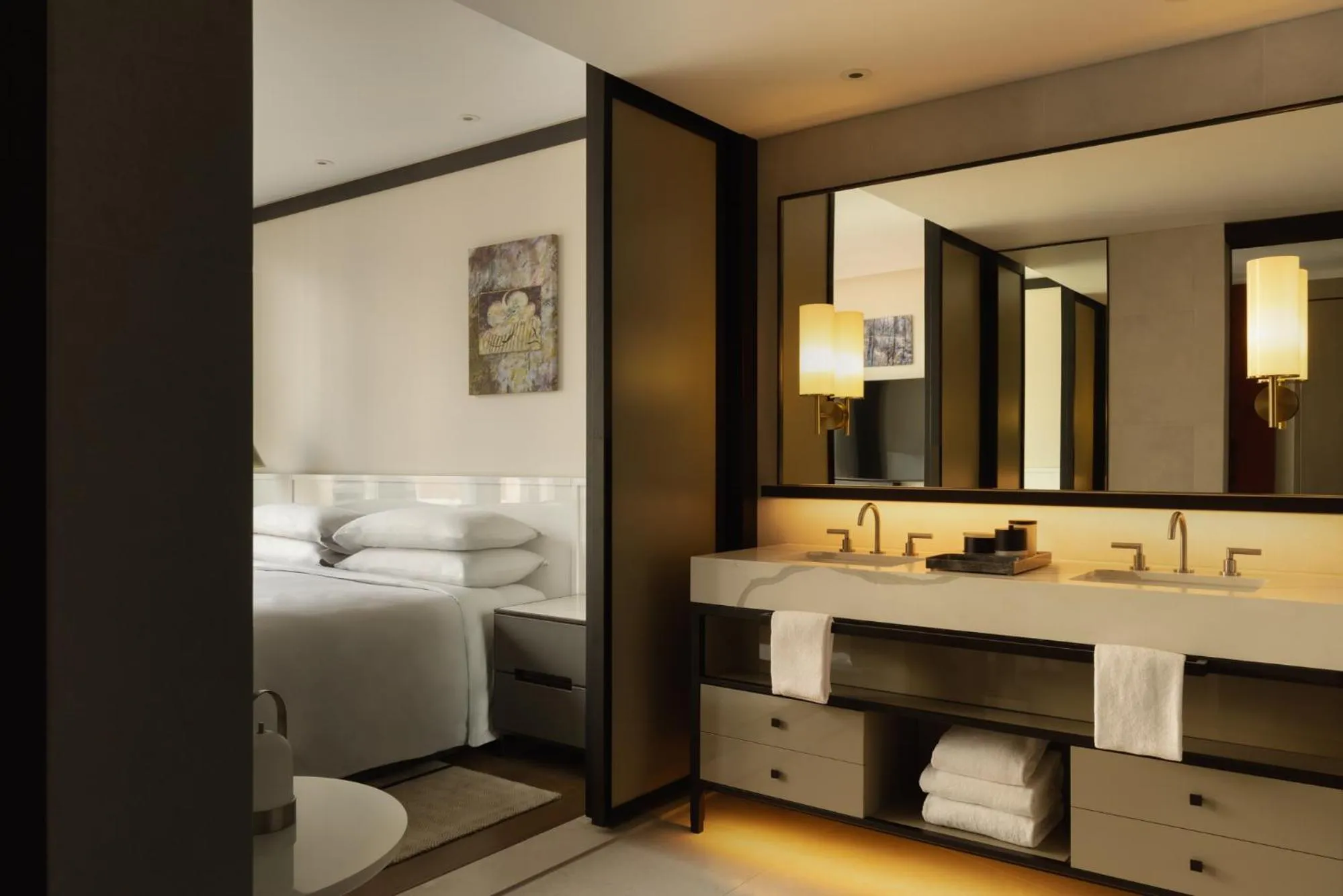 Bathroom, Bed in Capella Sydney
