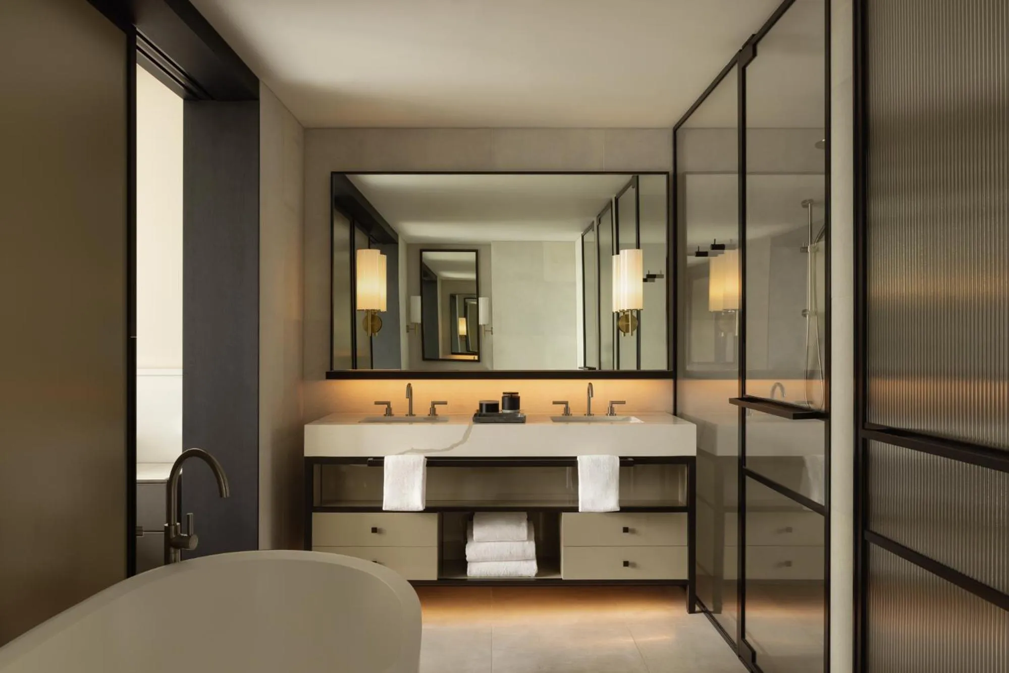 Bathroom, Bed in Capella Sydney