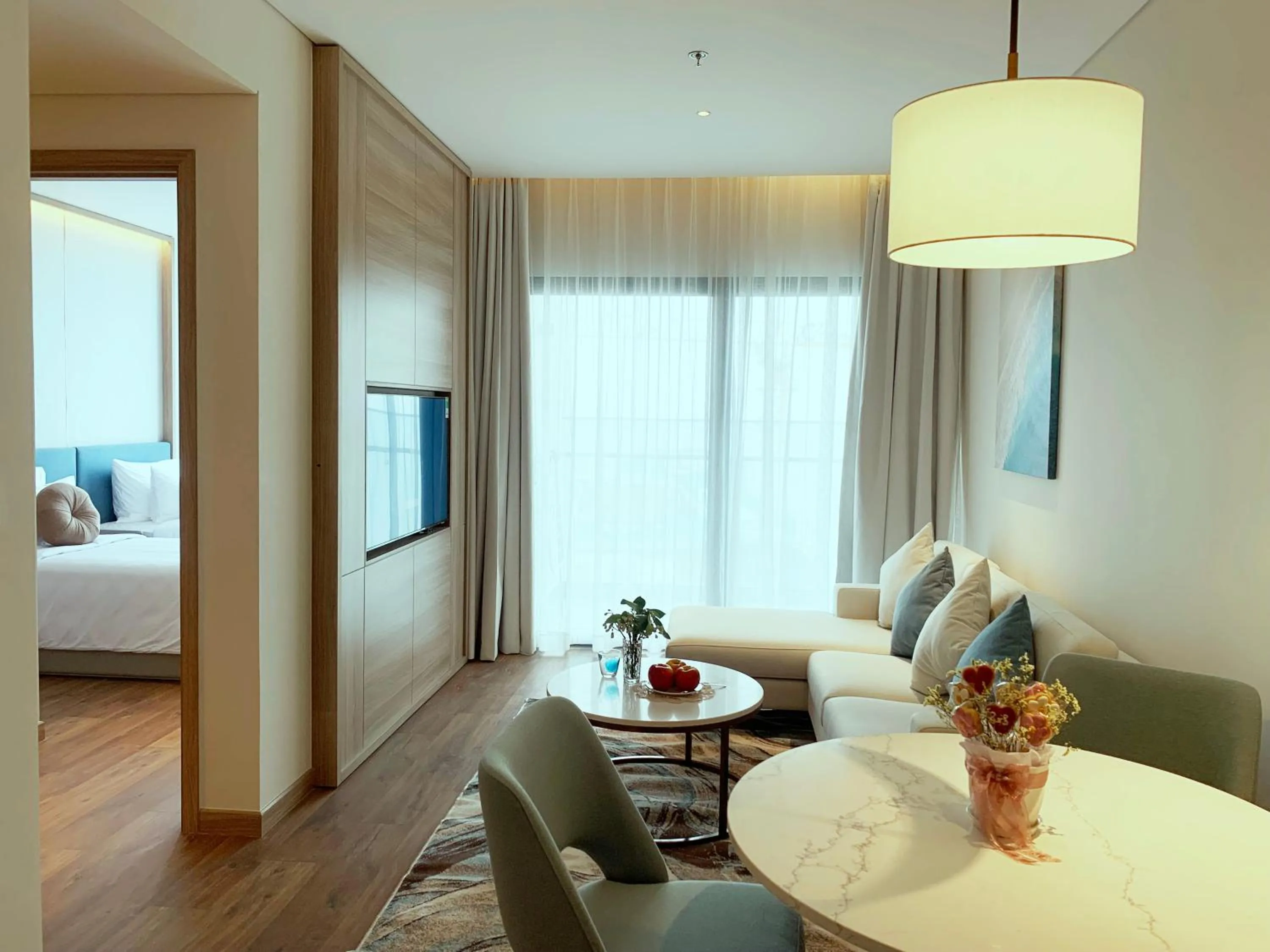 Living room, Bed in HB Serviced Apartment - Alacarte Hạ Long