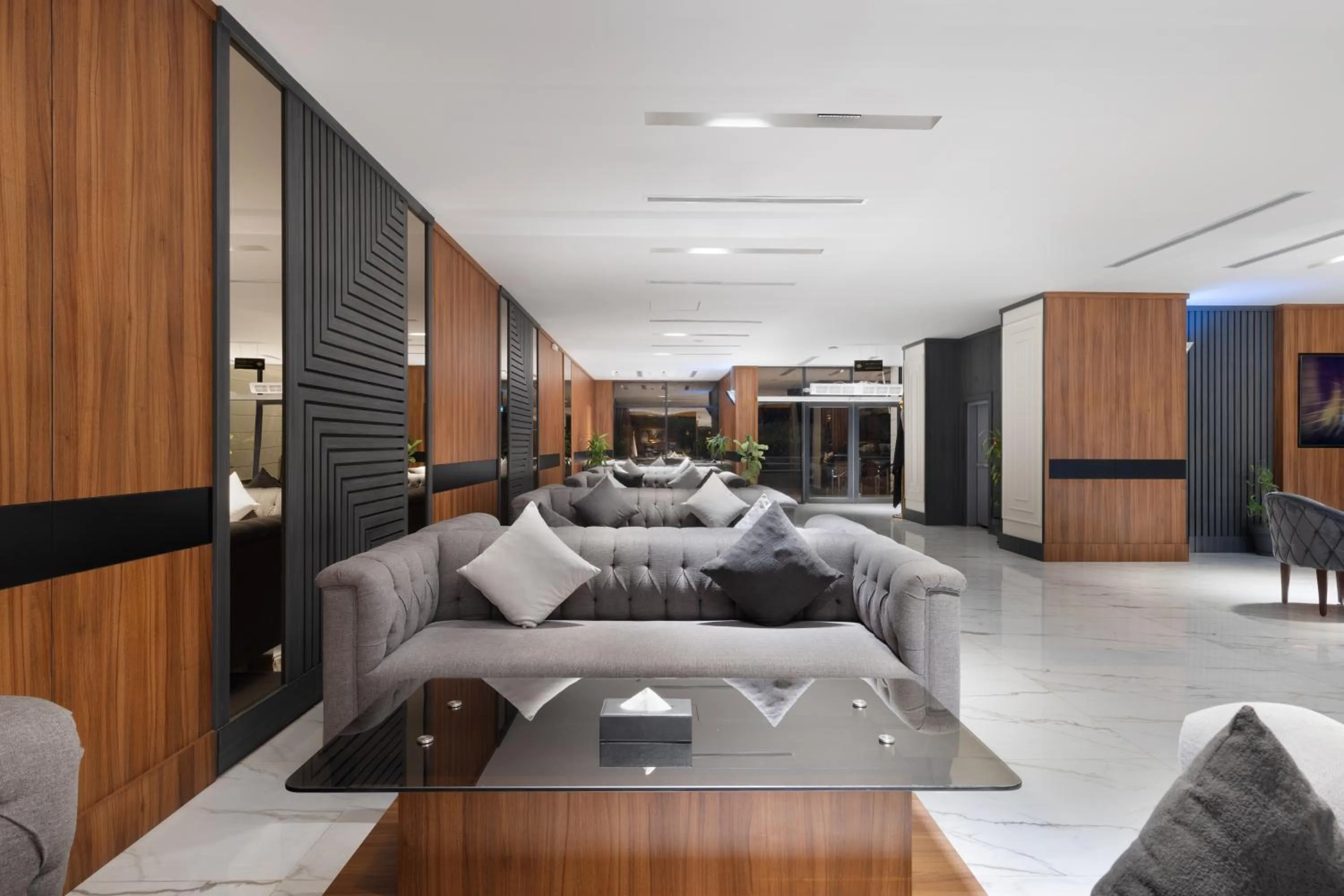 Seating area in E Hotel