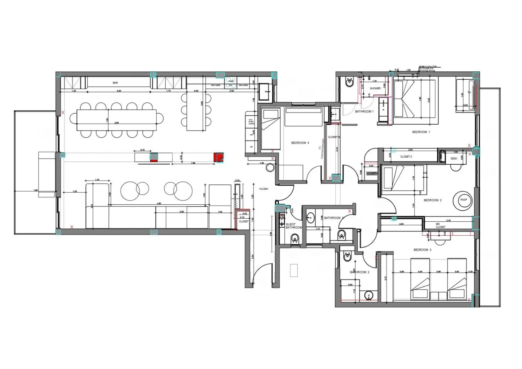 Floor plan in Kolonaki Upscale 4 bedroom Luxury Apartment