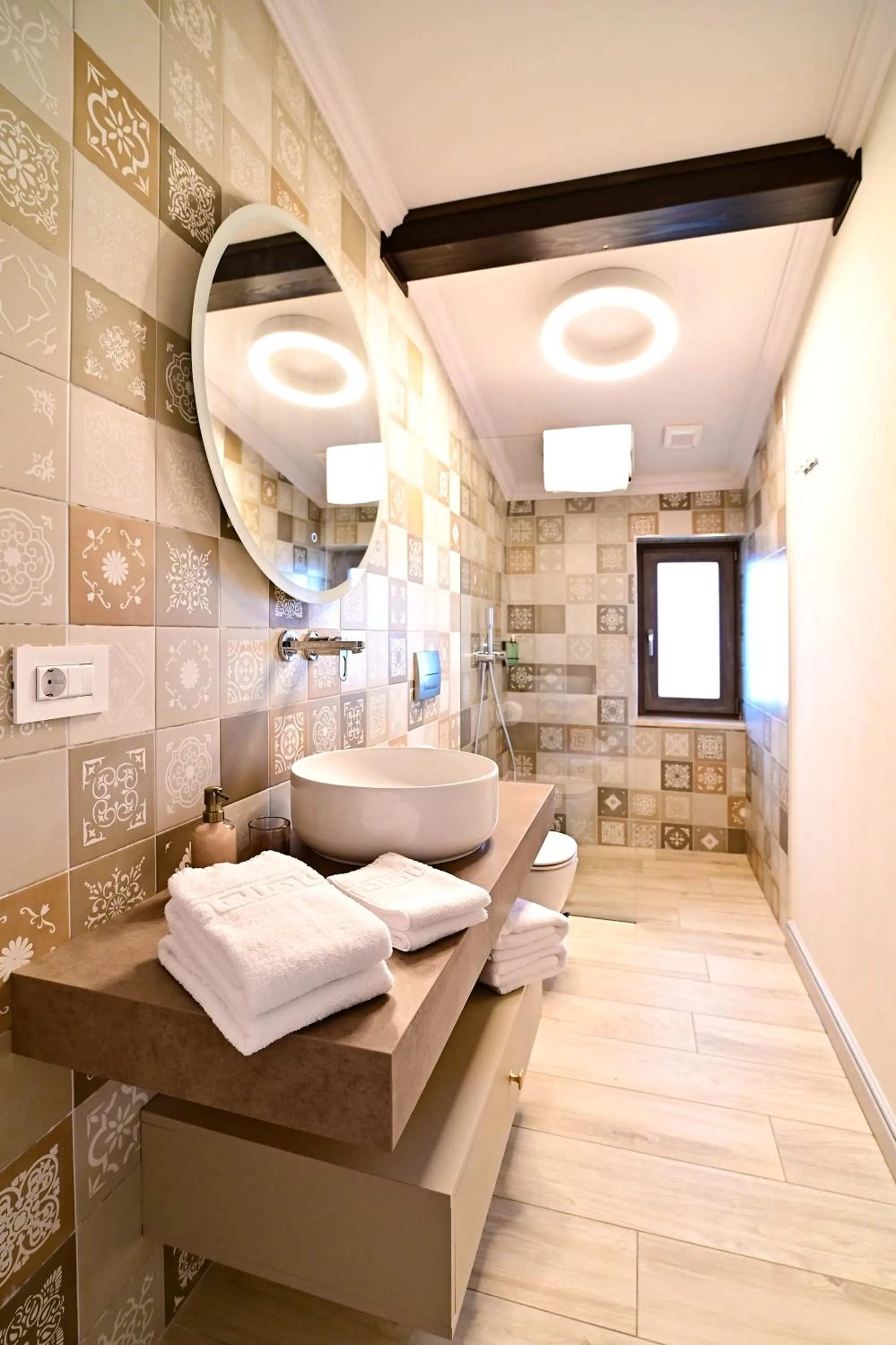 Bathroom, Bed in First Apartments