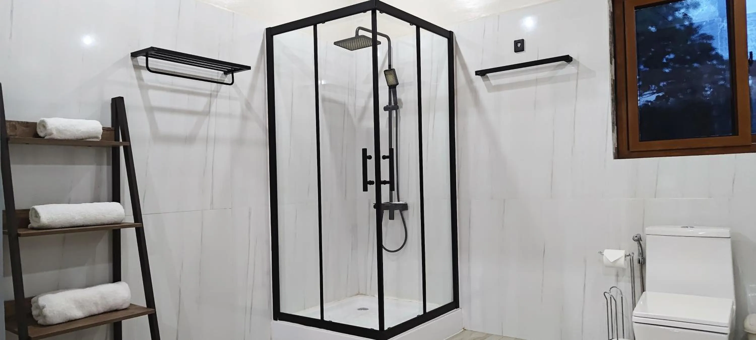 Shower in Denika's Suites