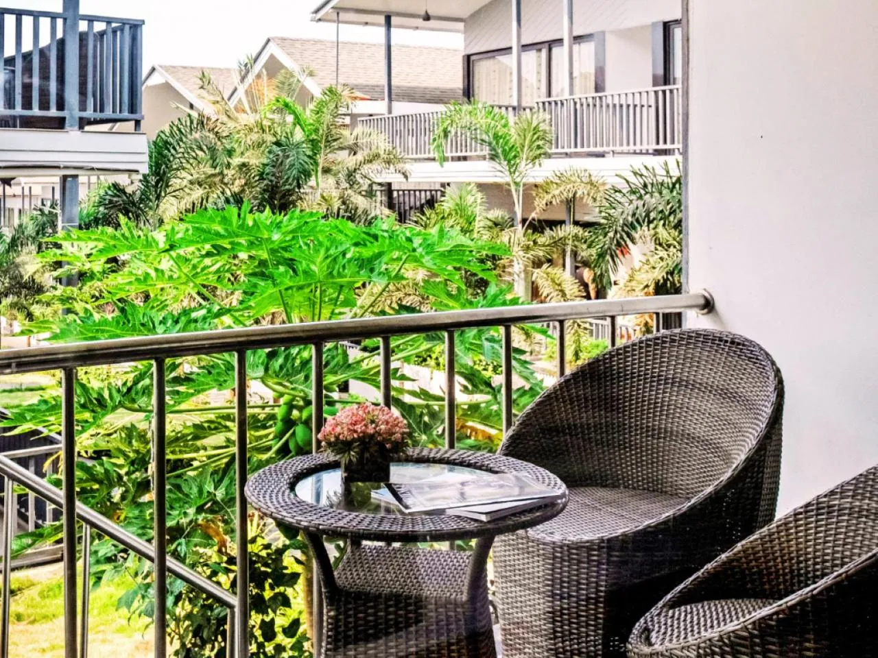 Garden view in Dallas Beach Resorts Ashvem Beach