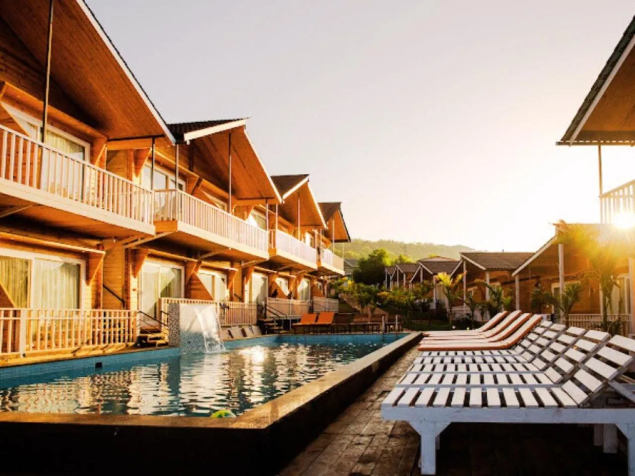 Pool view in Dallas Beach Resorts Ashvem Beach