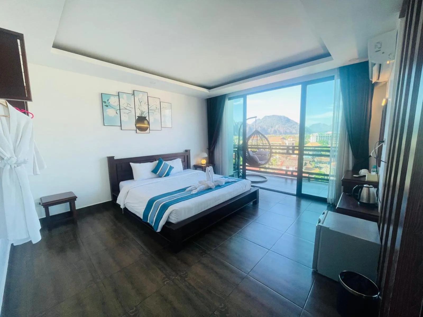 Bed in VANG VIENG TOPVIEW HOTEL