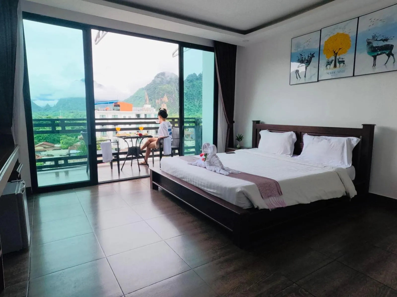 Bed in VANG VIENG TOPVIEW HOTEL