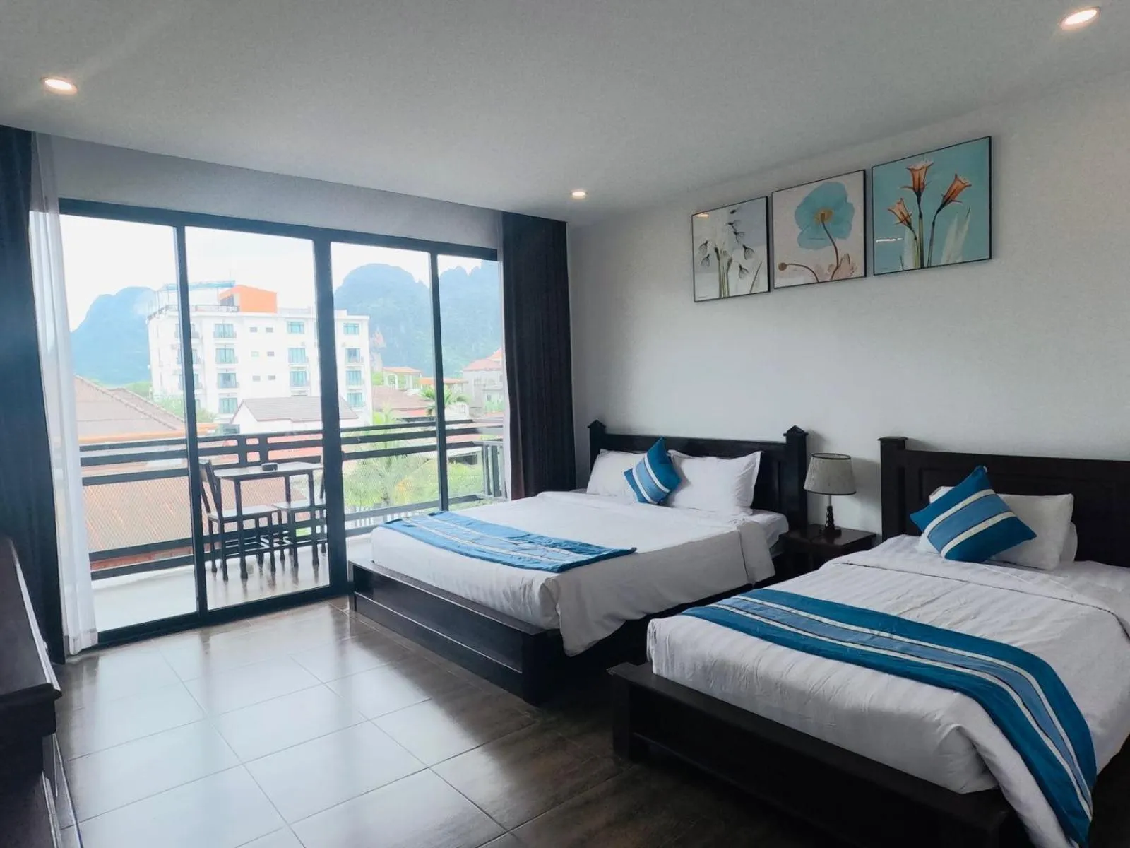 Bed in VANG VIENG TOPVIEW HOTEL