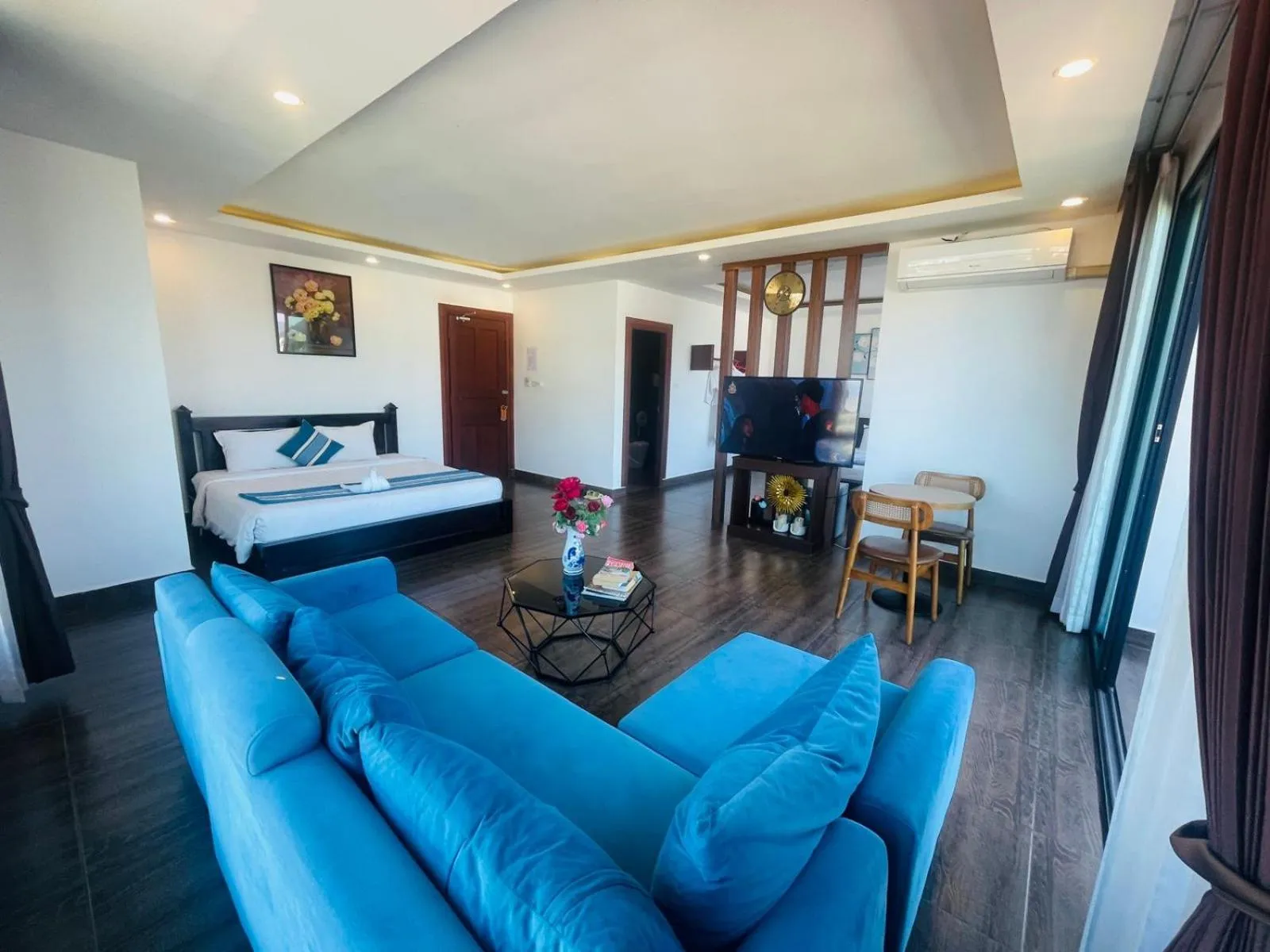 Bed in VANG VIENG TOPVIEW HOTEL