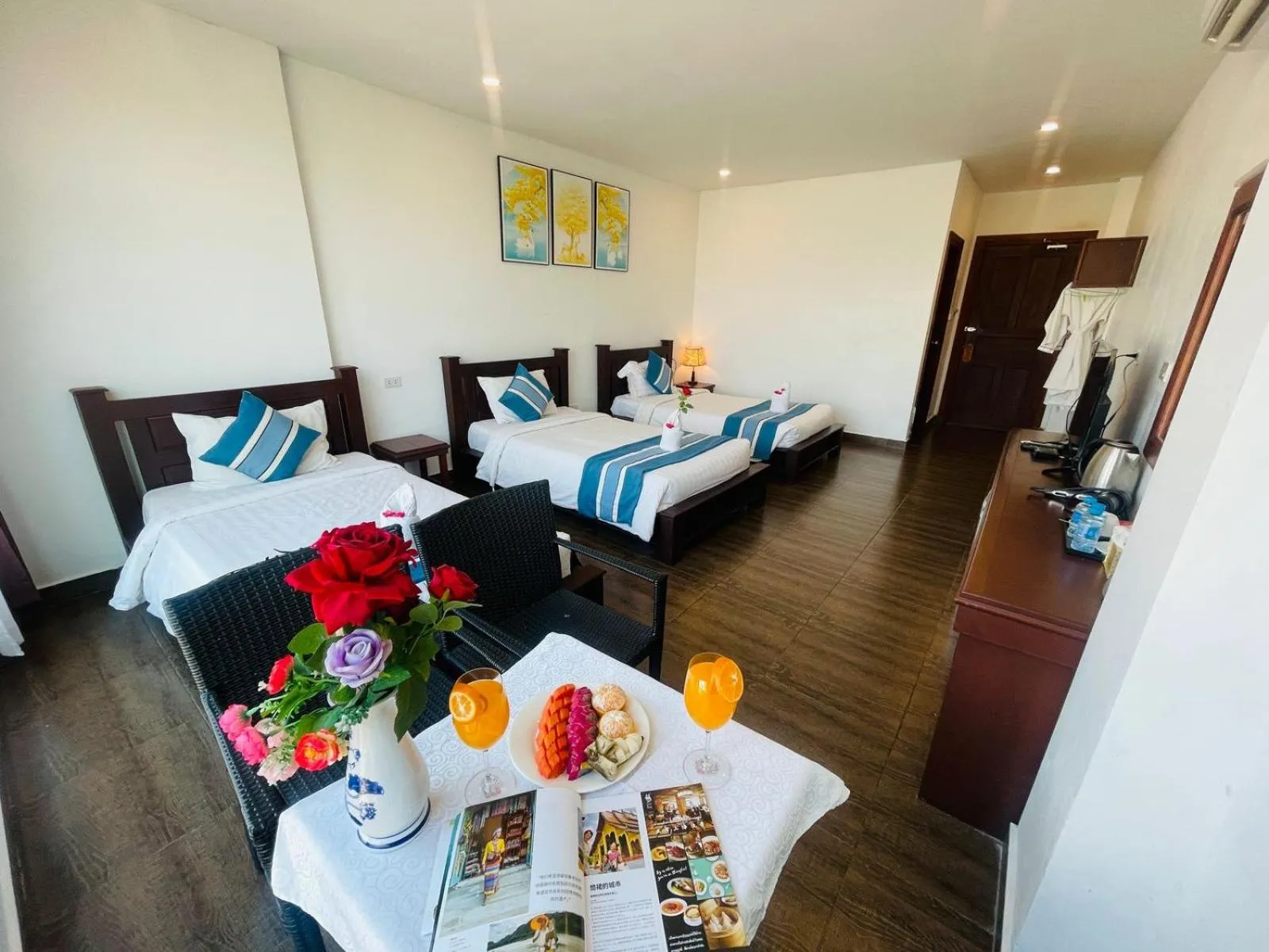 Bed in VANG VIENG TOPVIEW HOTEL