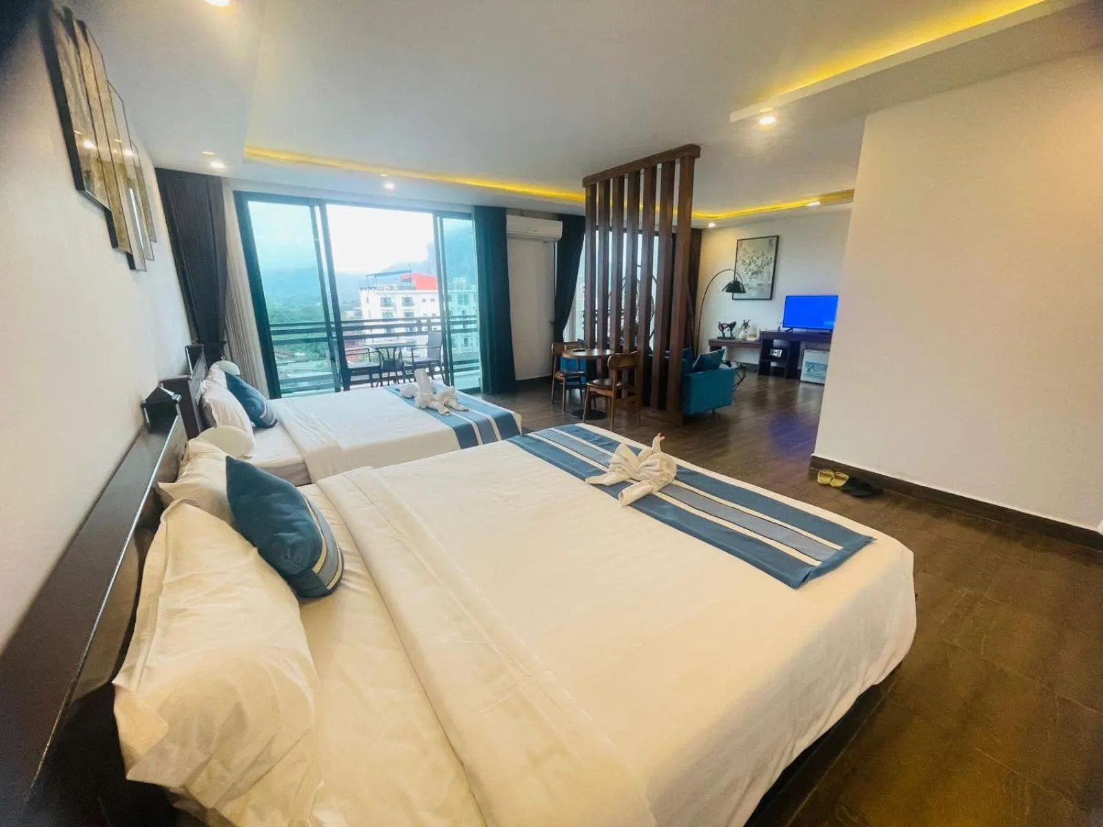 Bed in VANG VIENG TOPVIEW HOTEL