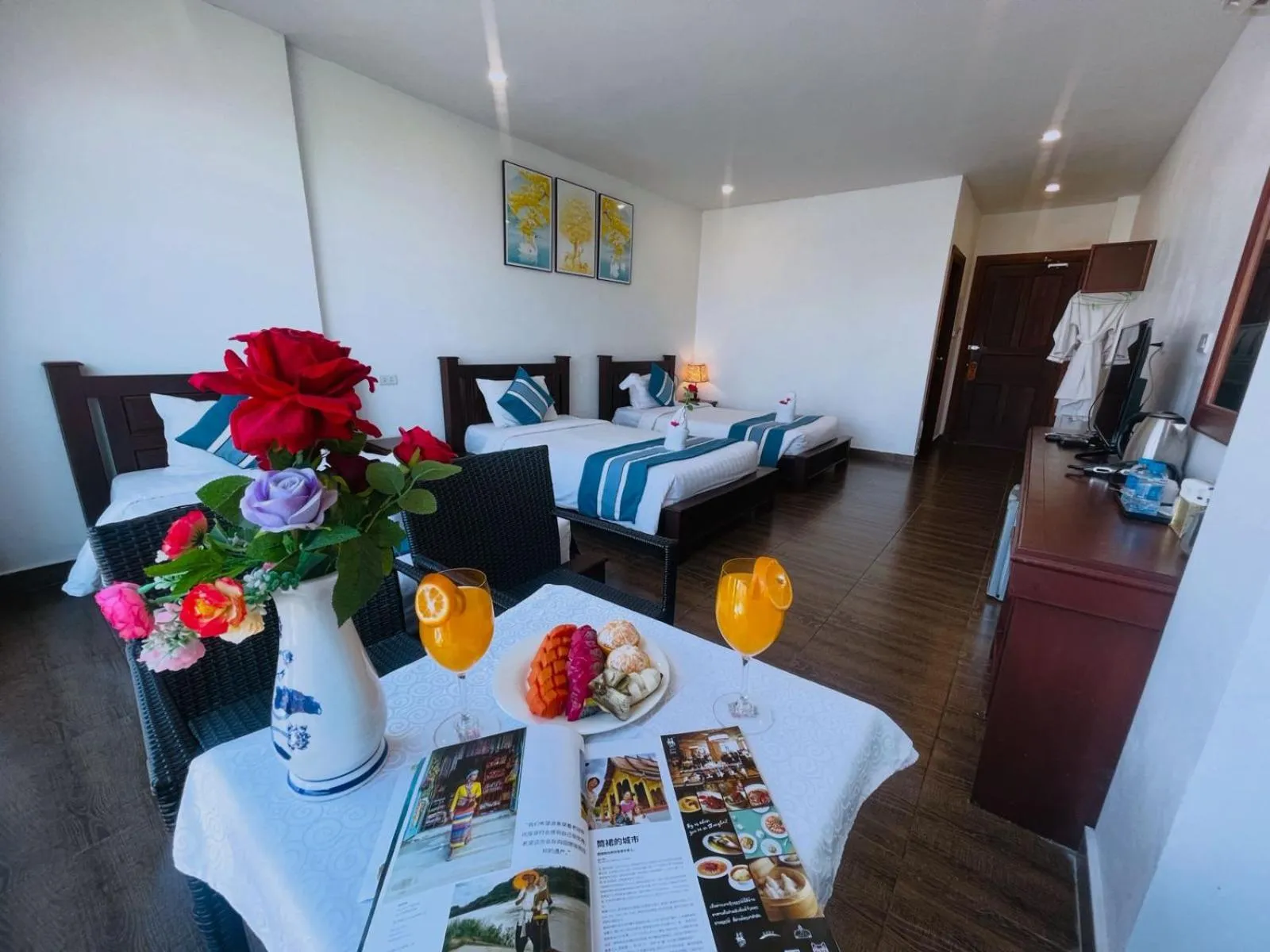 Bed in VANG VIENG TOPVIEW HOTEL