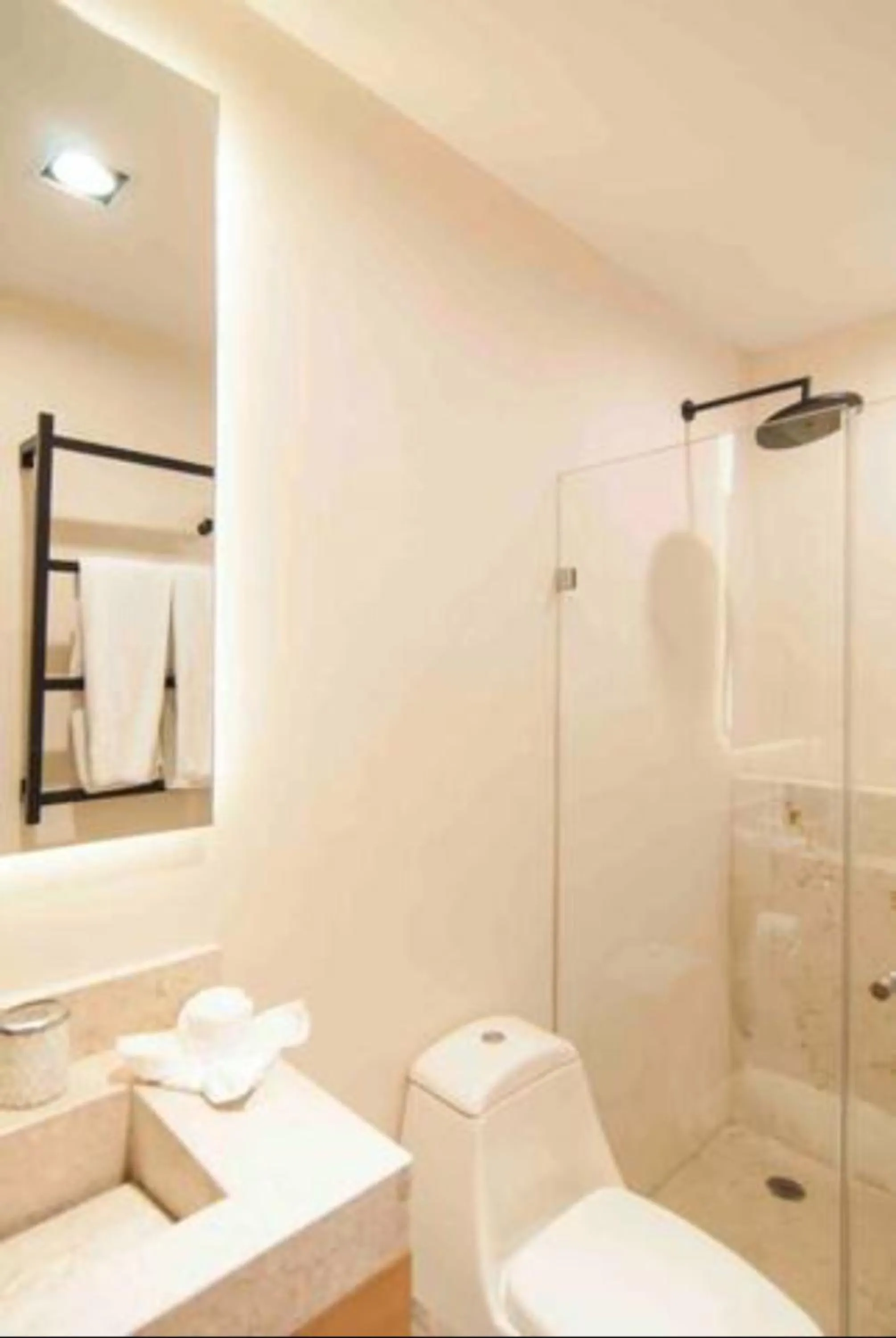 Shower in Spectacular Apartment Quiet Area Pool & Gym PURE 301