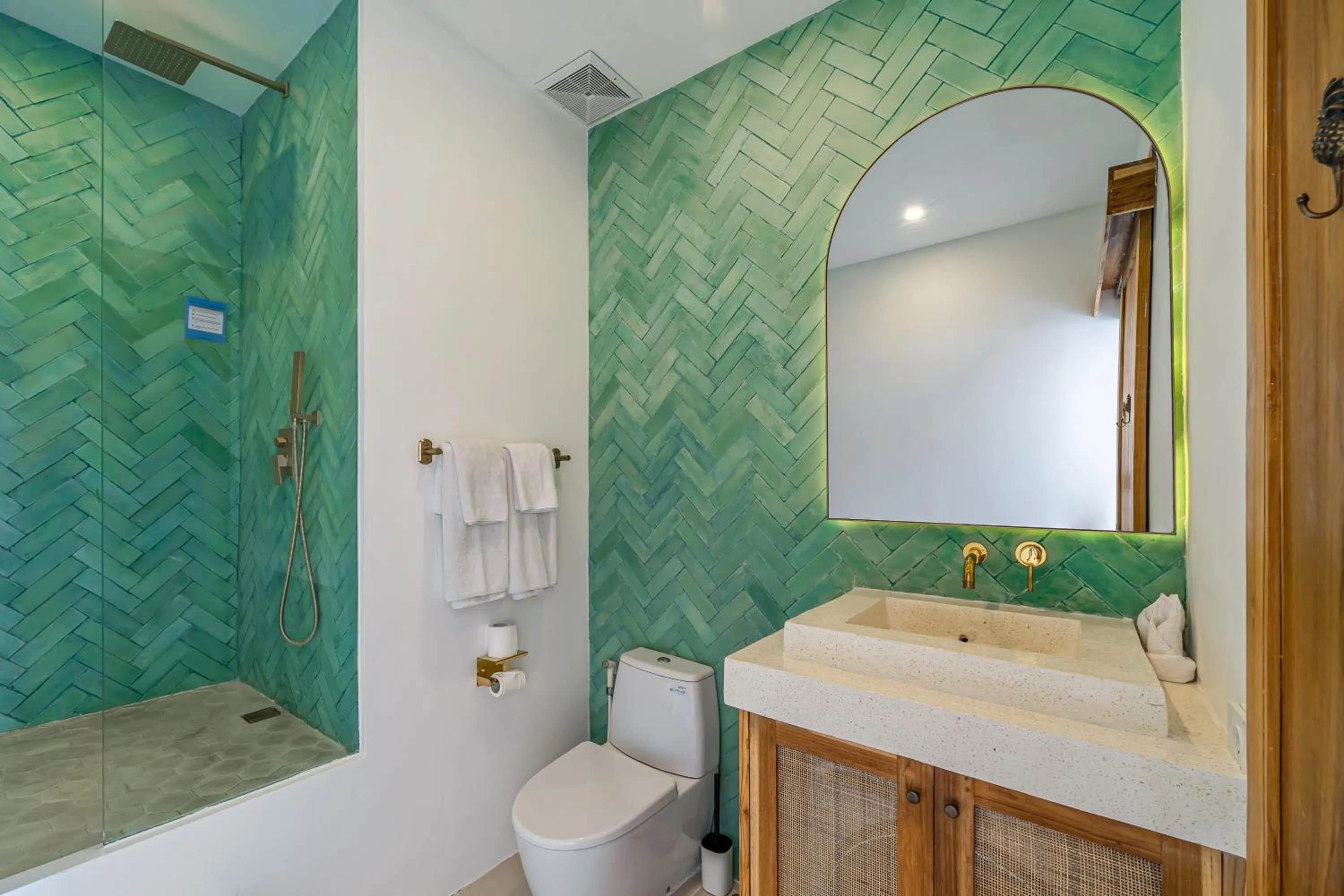 Shower in Villa Sunset and Sunrise - 2BR elegant villa in Central Canggu