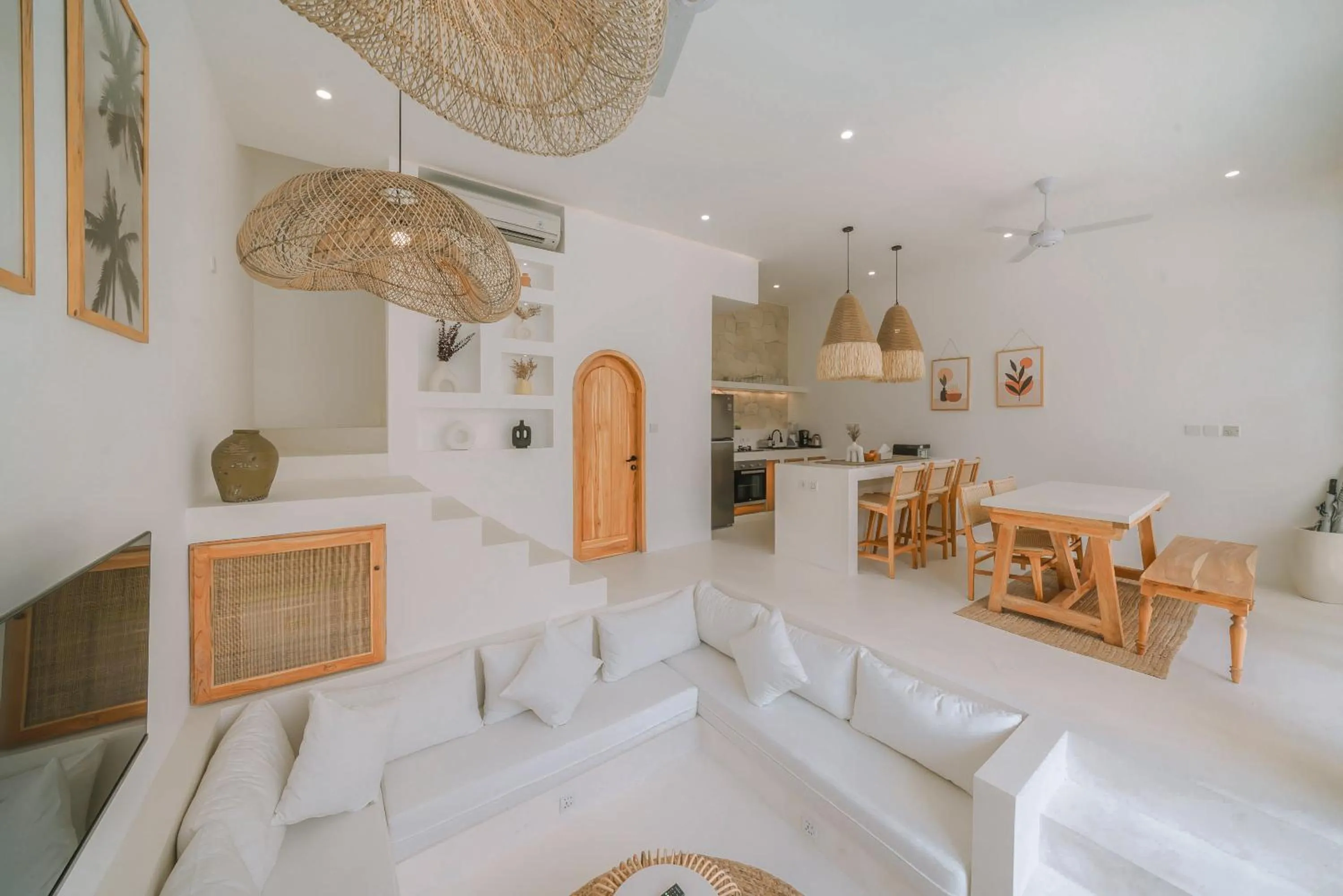 Kitchen or kitchenette in Villa Sunset and Sunrise - 2BR elegant villa in Central Canggu