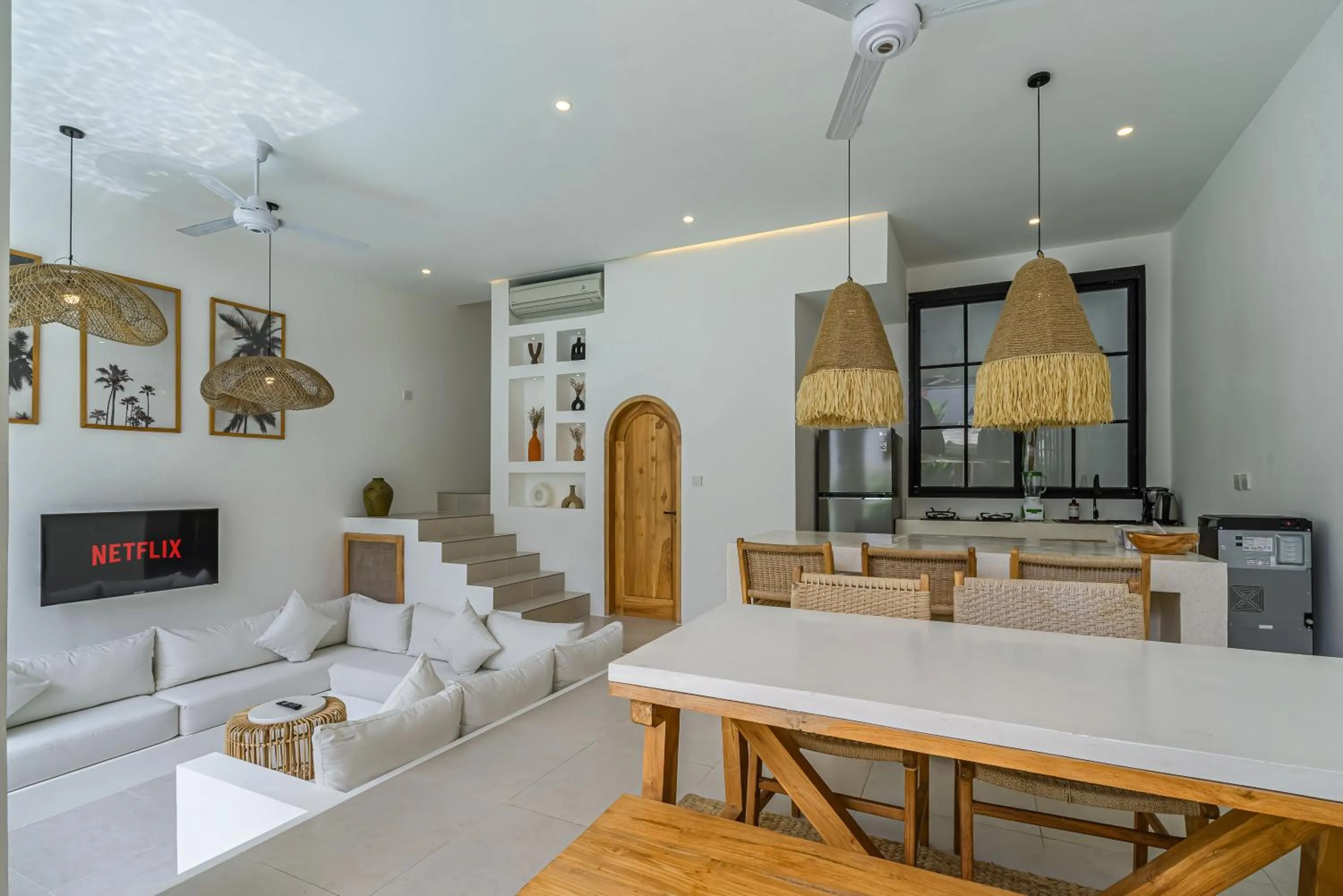 Kitchen or kitchenette in Villa Sunset and Sunrise - 2BR elegant villa in Central Canggu