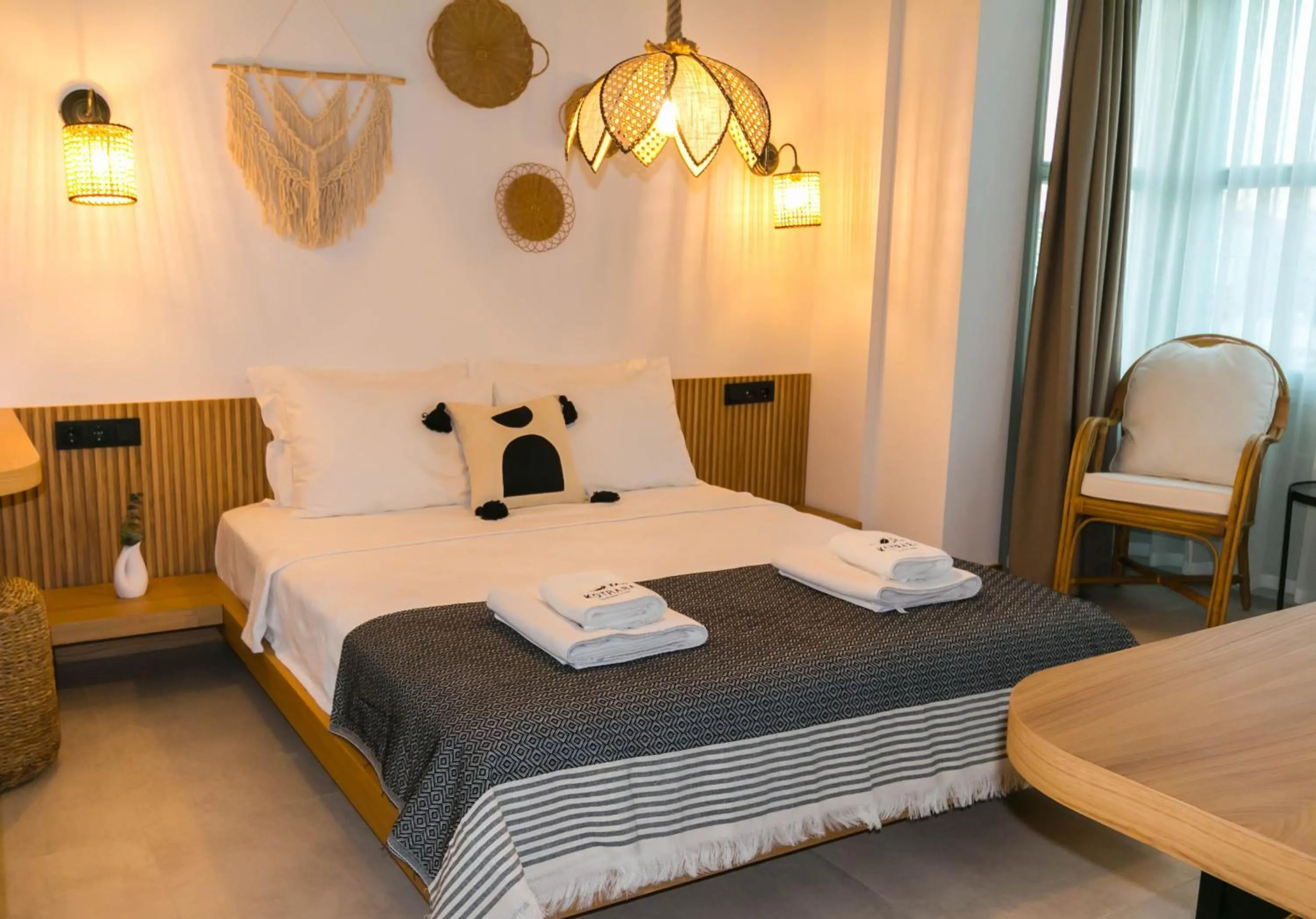 Bed in Kotraba Alacati Hotel
