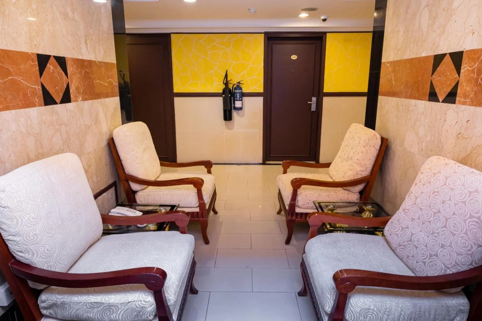 Seating area in Three 888 Hotel