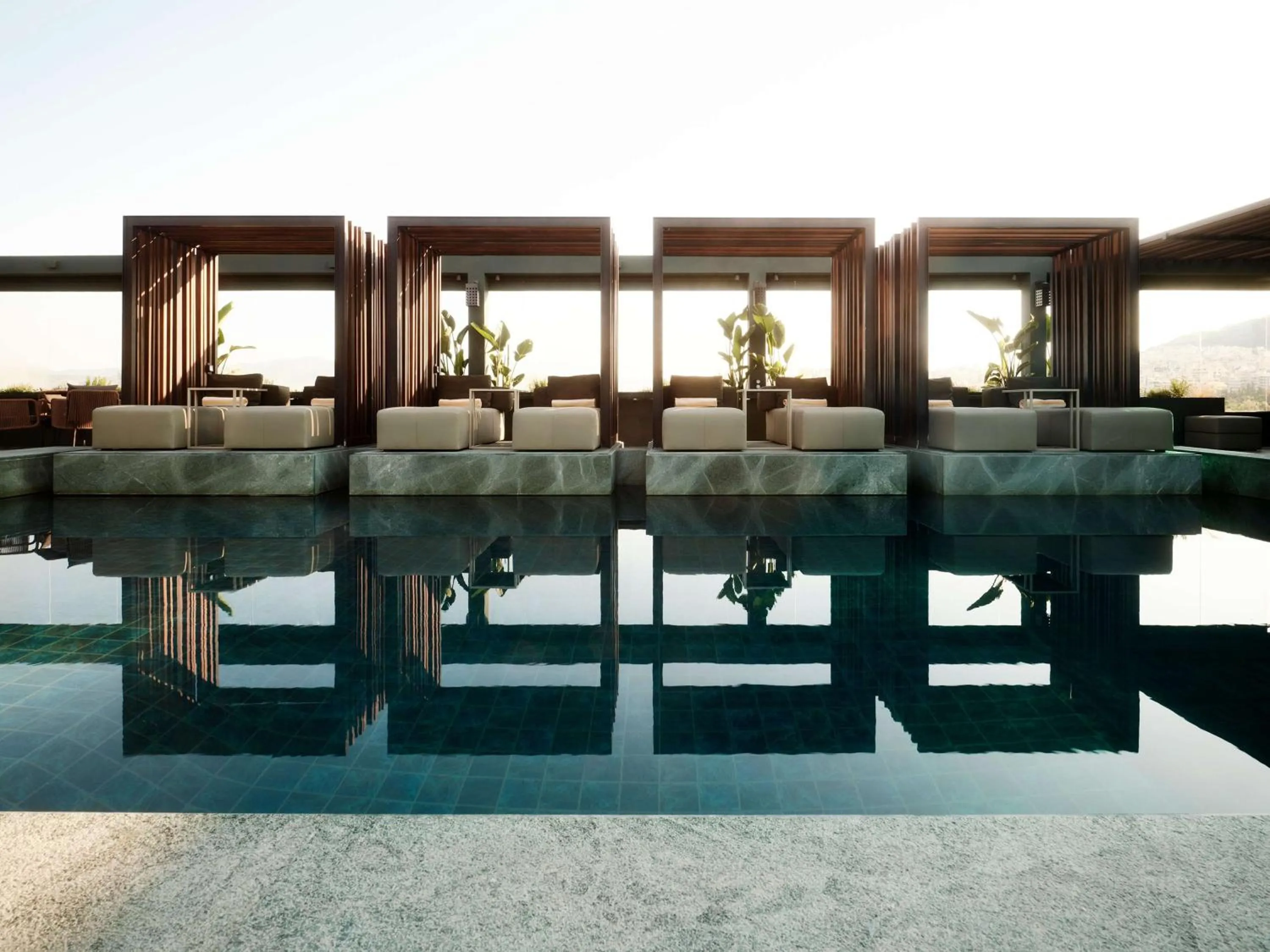 Pool view in Radisson Blu Park Hotel Athens