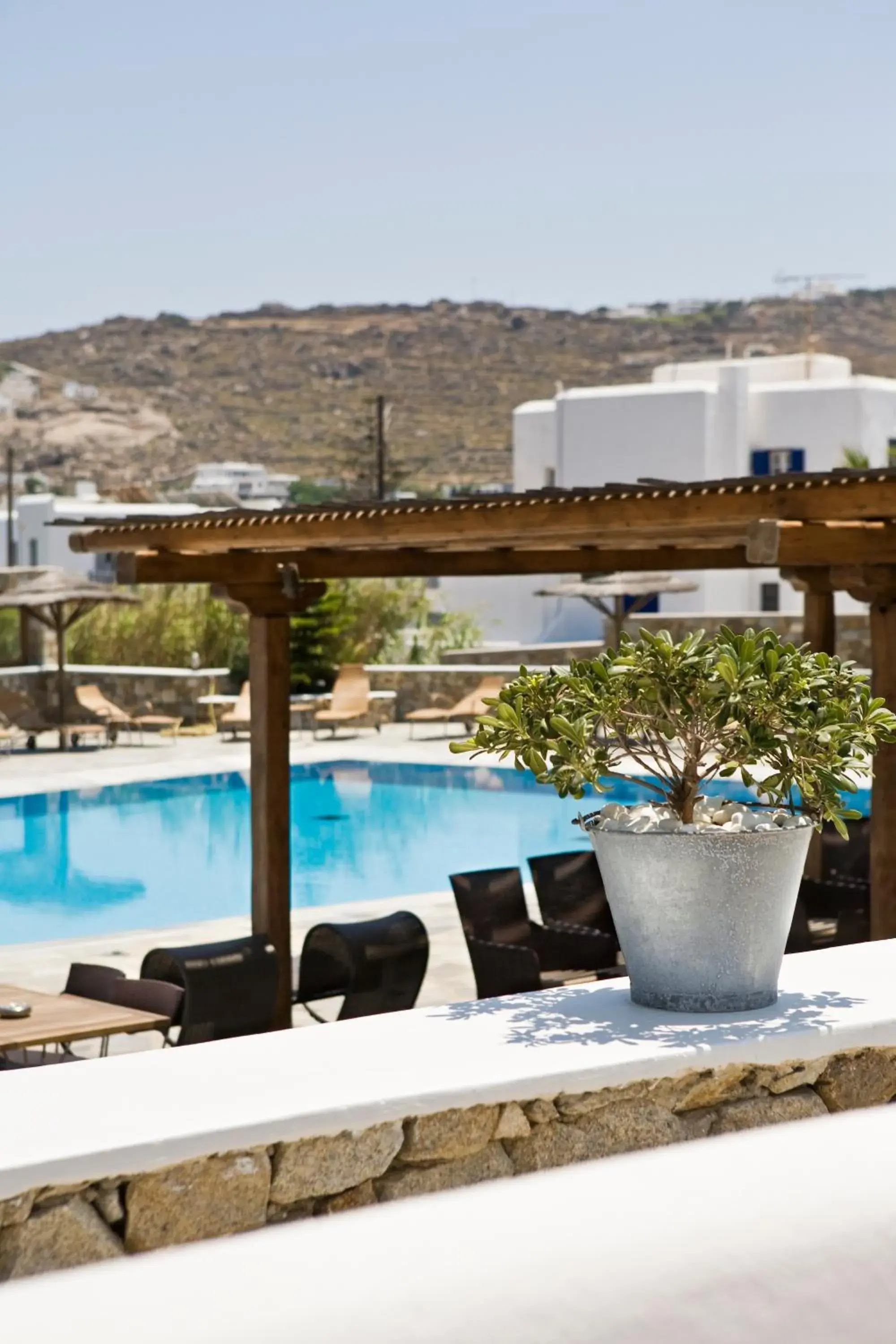 Pool view in Yiannaki Hotel Pool view in Yiannaki Hotel
