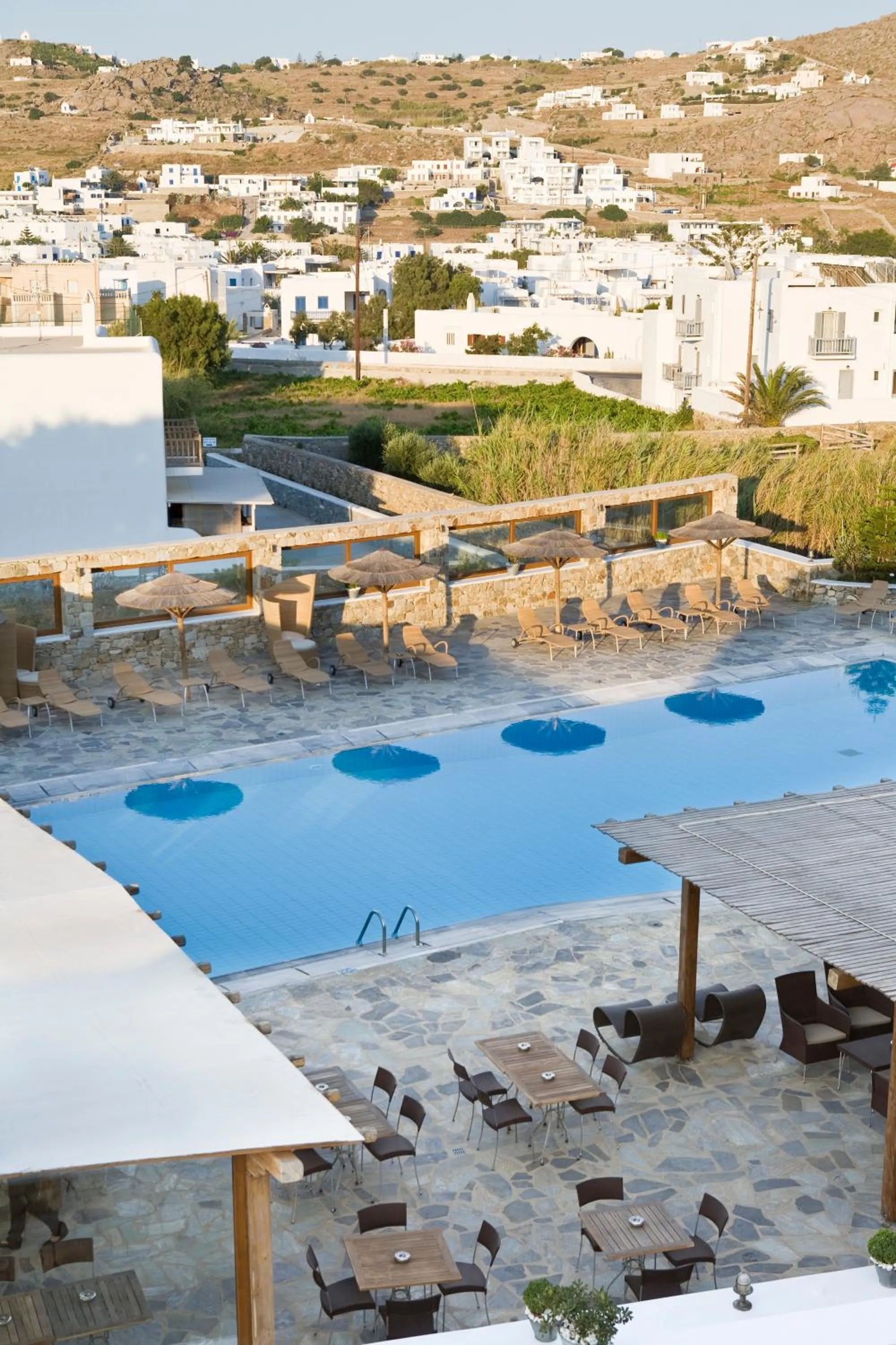 Pool view in Yiannaki Hotel