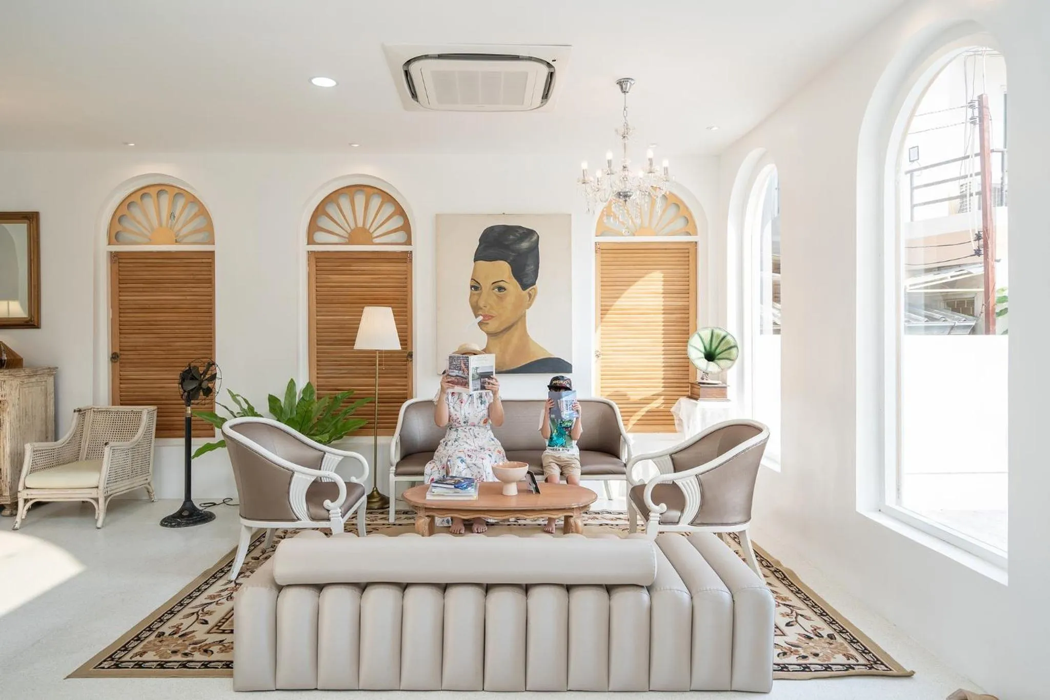 Living room in Arpo Pool Villa Riverside Bangkok