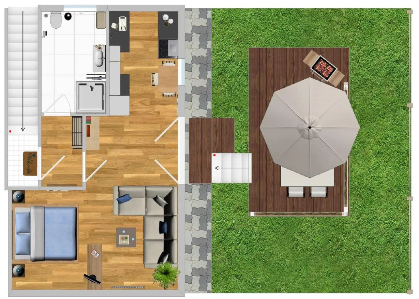 Floor plan in Urlaubsdomizil Am Töpfer - Ferienwohnungen in Olbersdorf