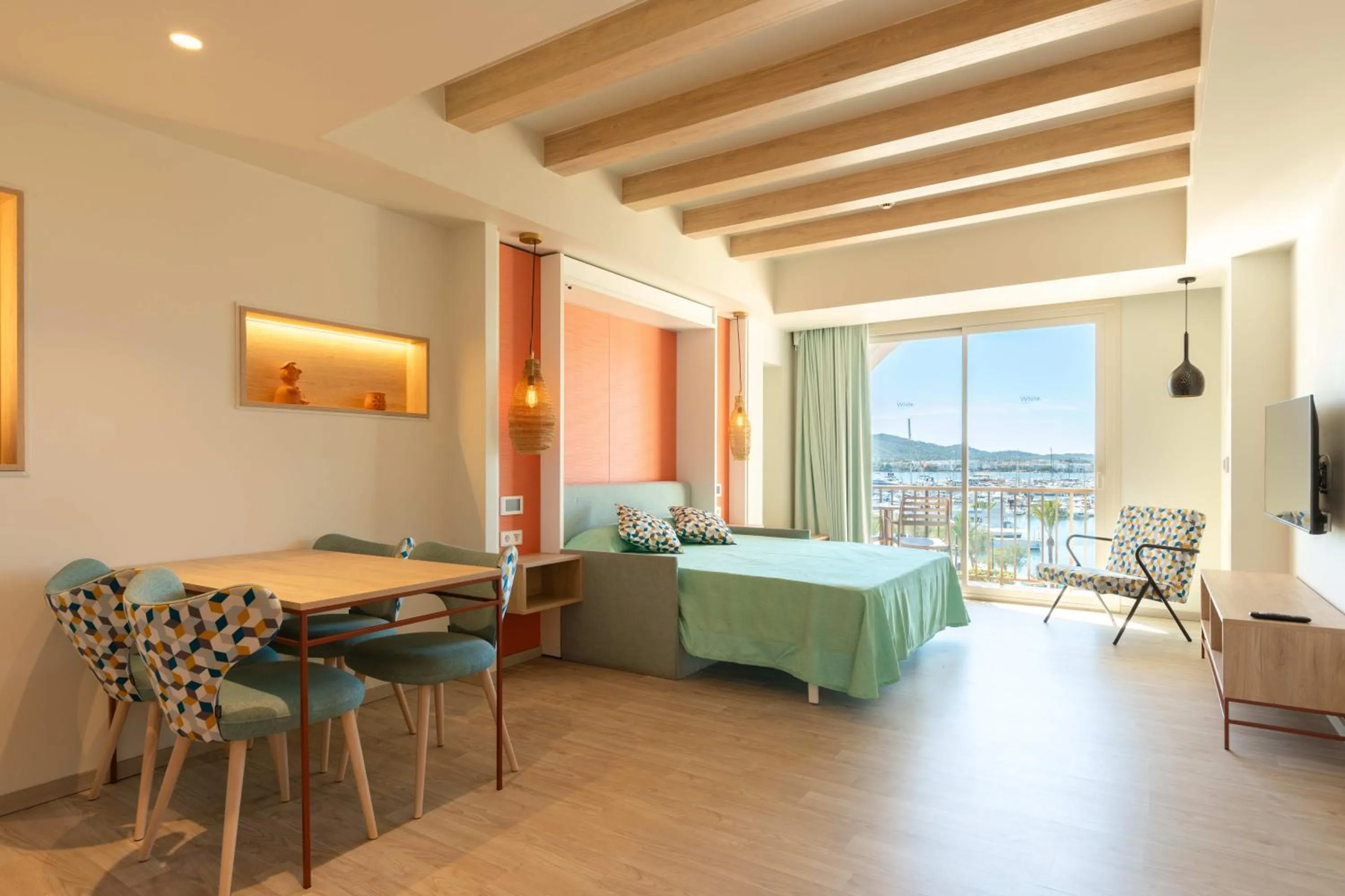 Dining area in The White Apartments