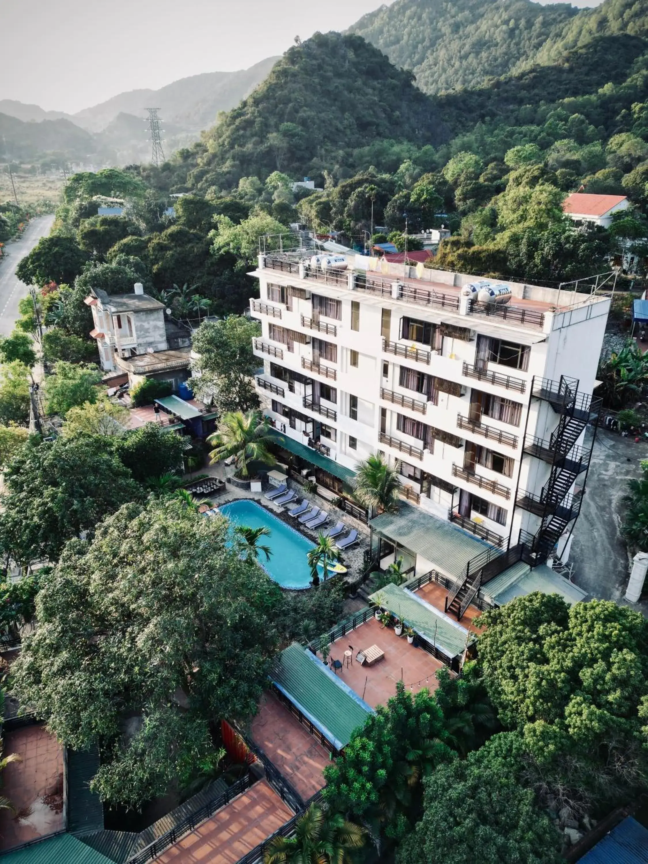 Property building in Republic Hostel Cat Ba Property building in Republic Hostel Cat Ba