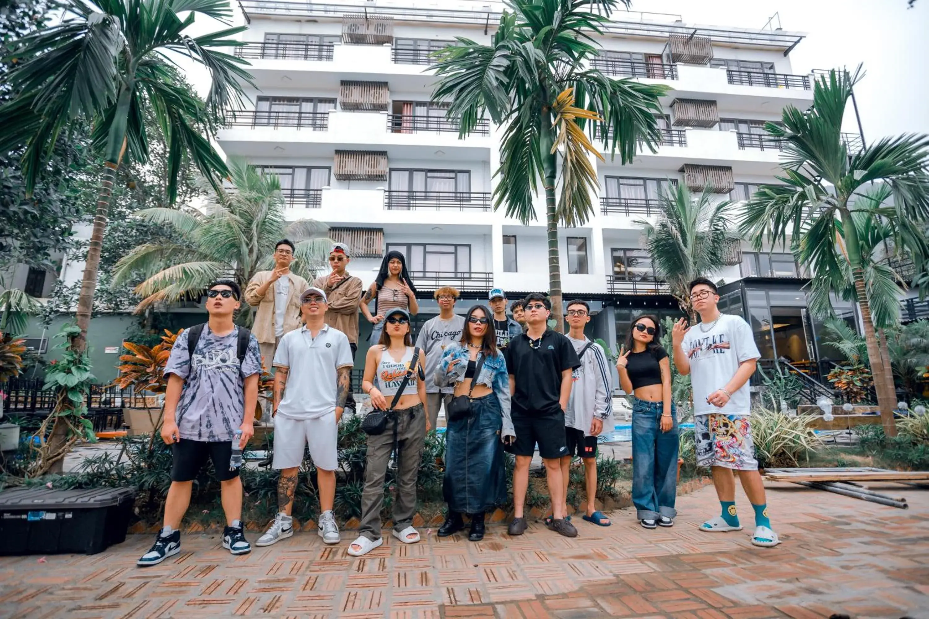 Property building in Republic Hostel Cat Ba Property building in Republic Hostel Cat Ba