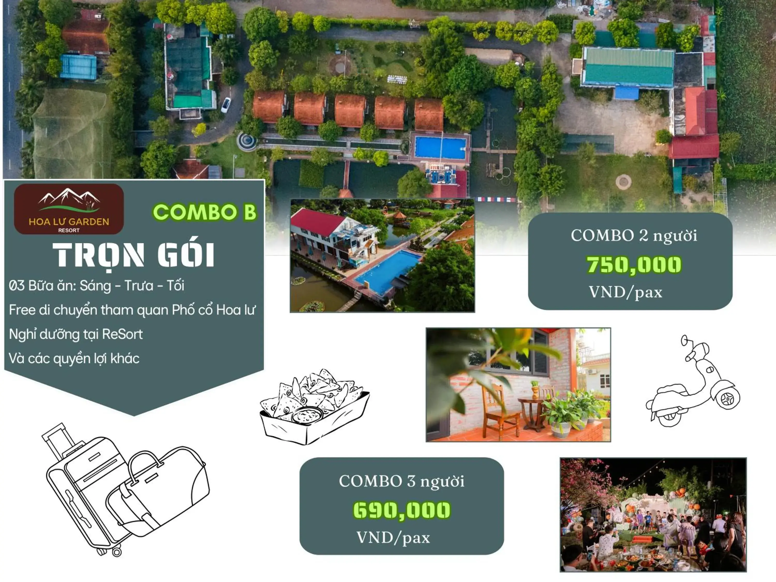 Deluxe Double or Twin Room with Garden View in Hoa Lu Garden Resort Deluxe Double or Twin Room with Garden View in Hoa Lu Garden Resort