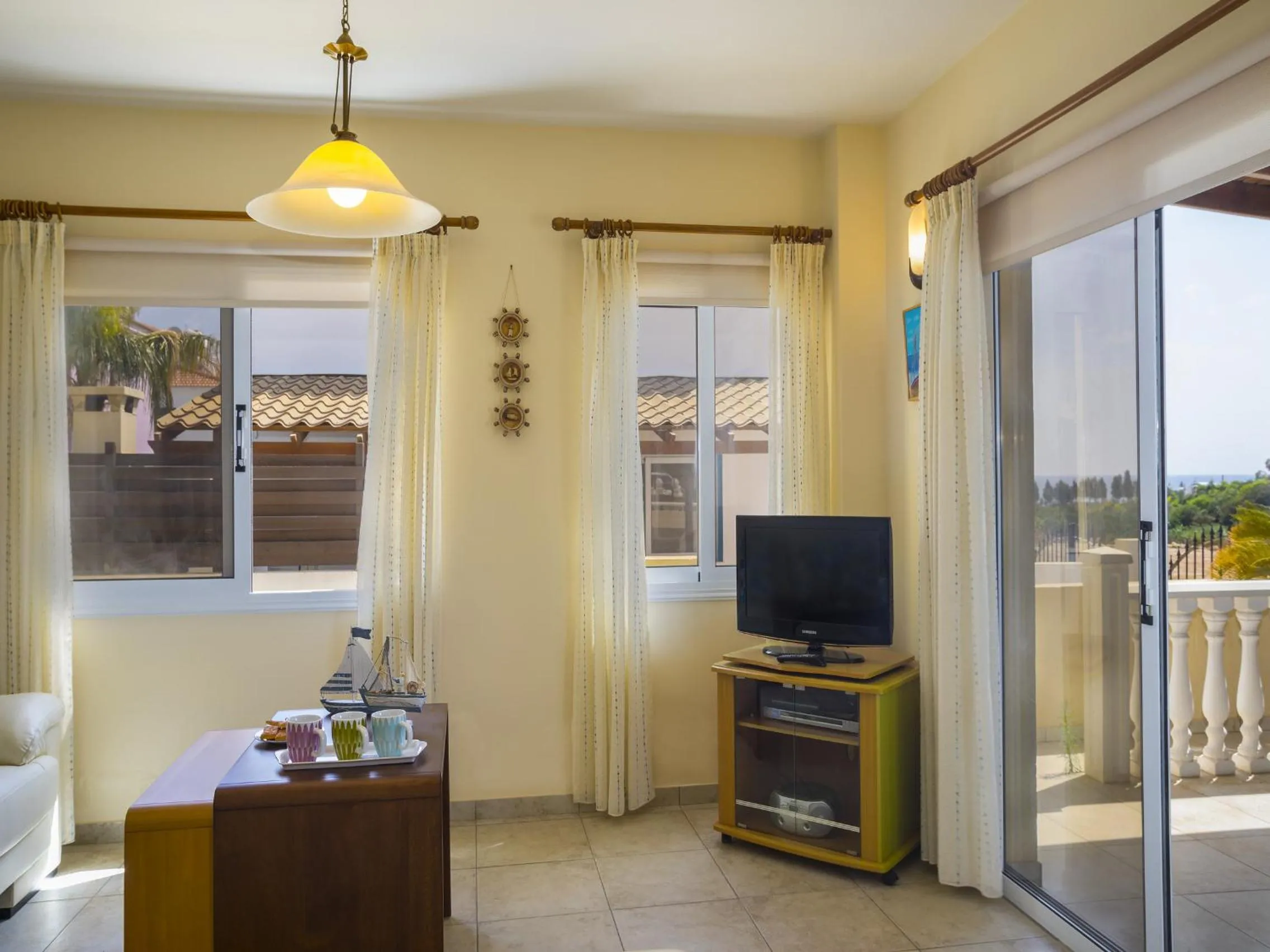 Communal lounge/ TV room in Protaras Villa Amber By The Sea
