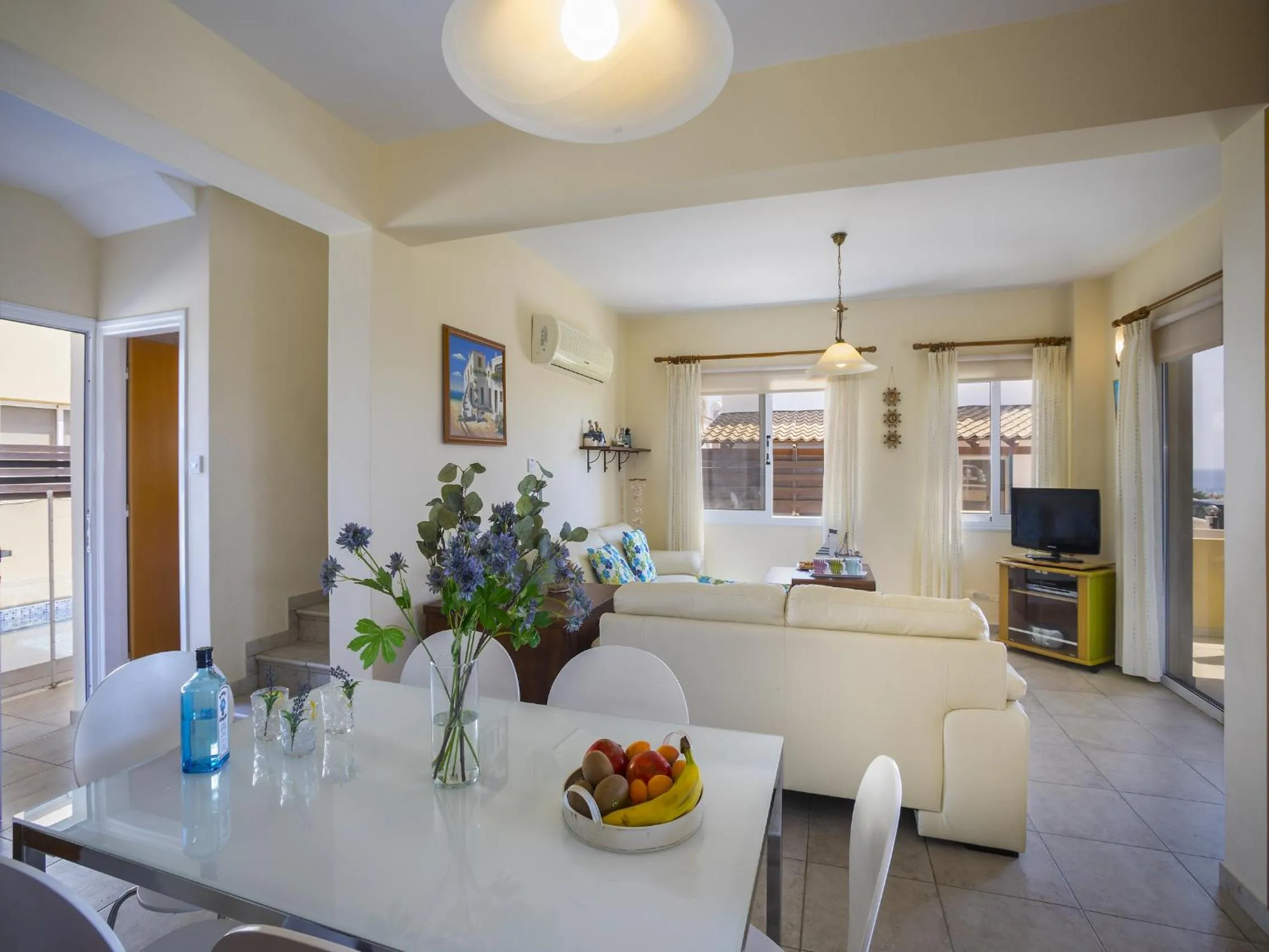Communal lounge/ TV room in Protaras Villa Amber By The Sea