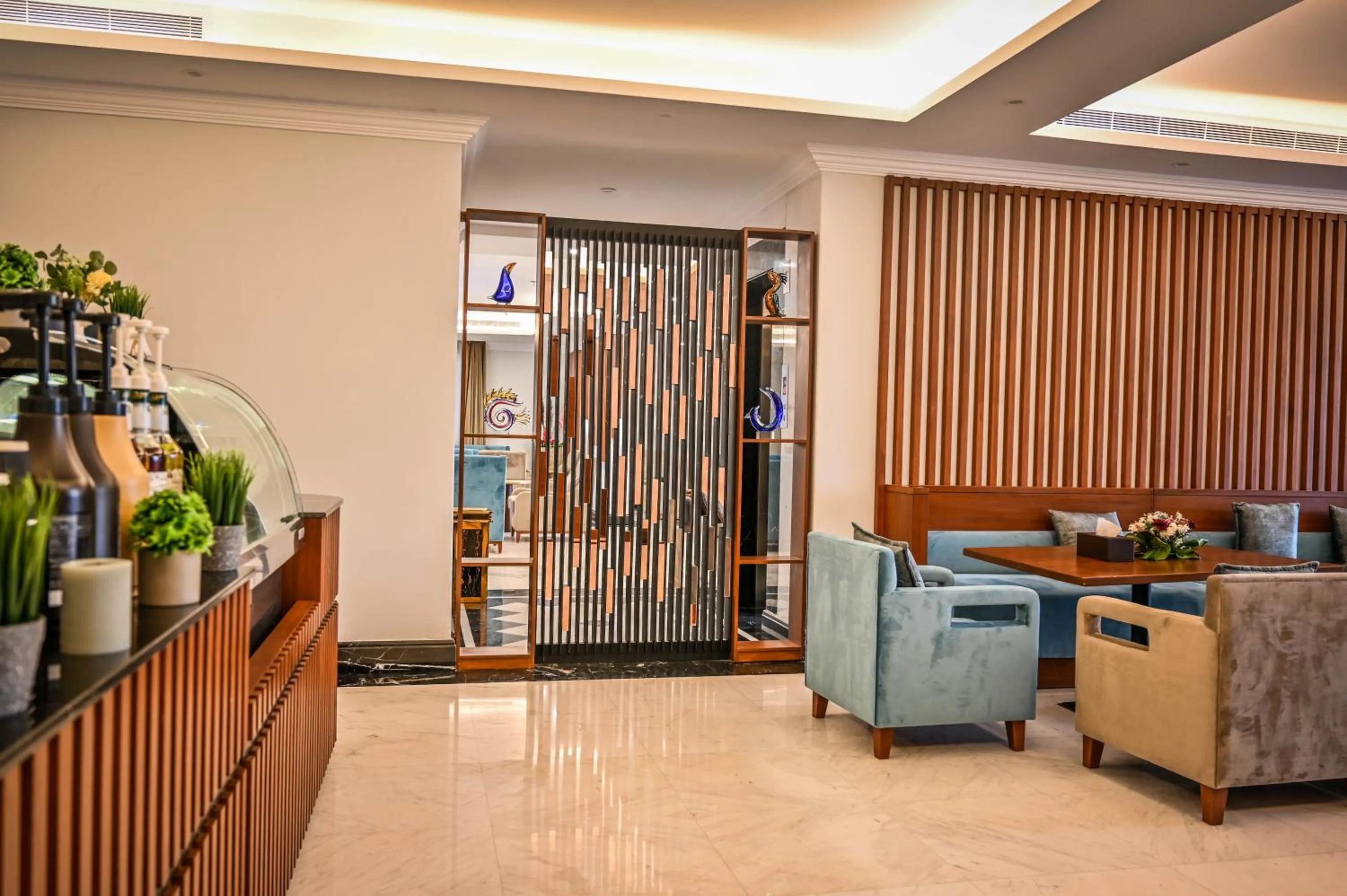 Seating area in Sas Blue Suites