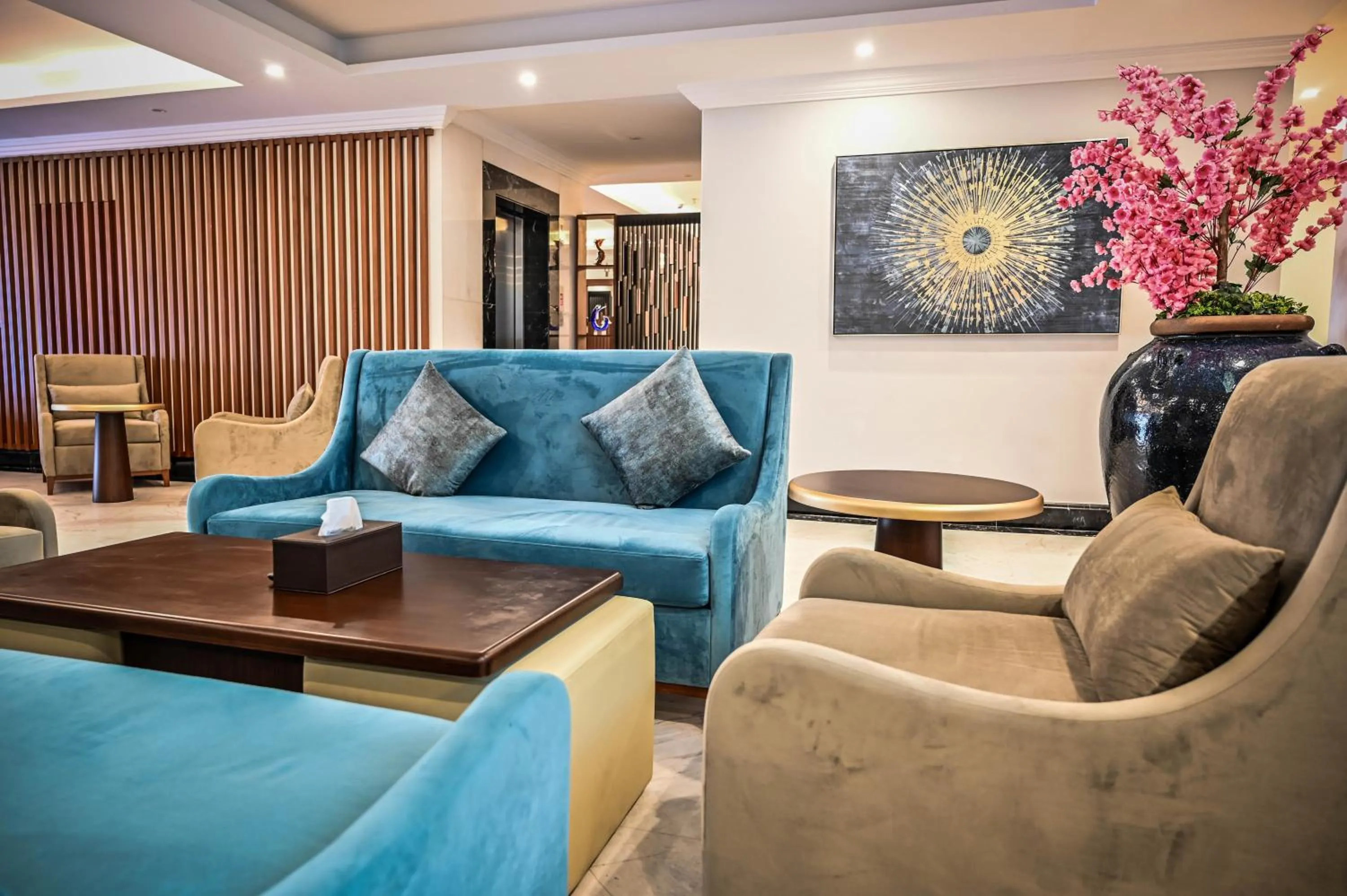 Seating area in Sas Blue Suites