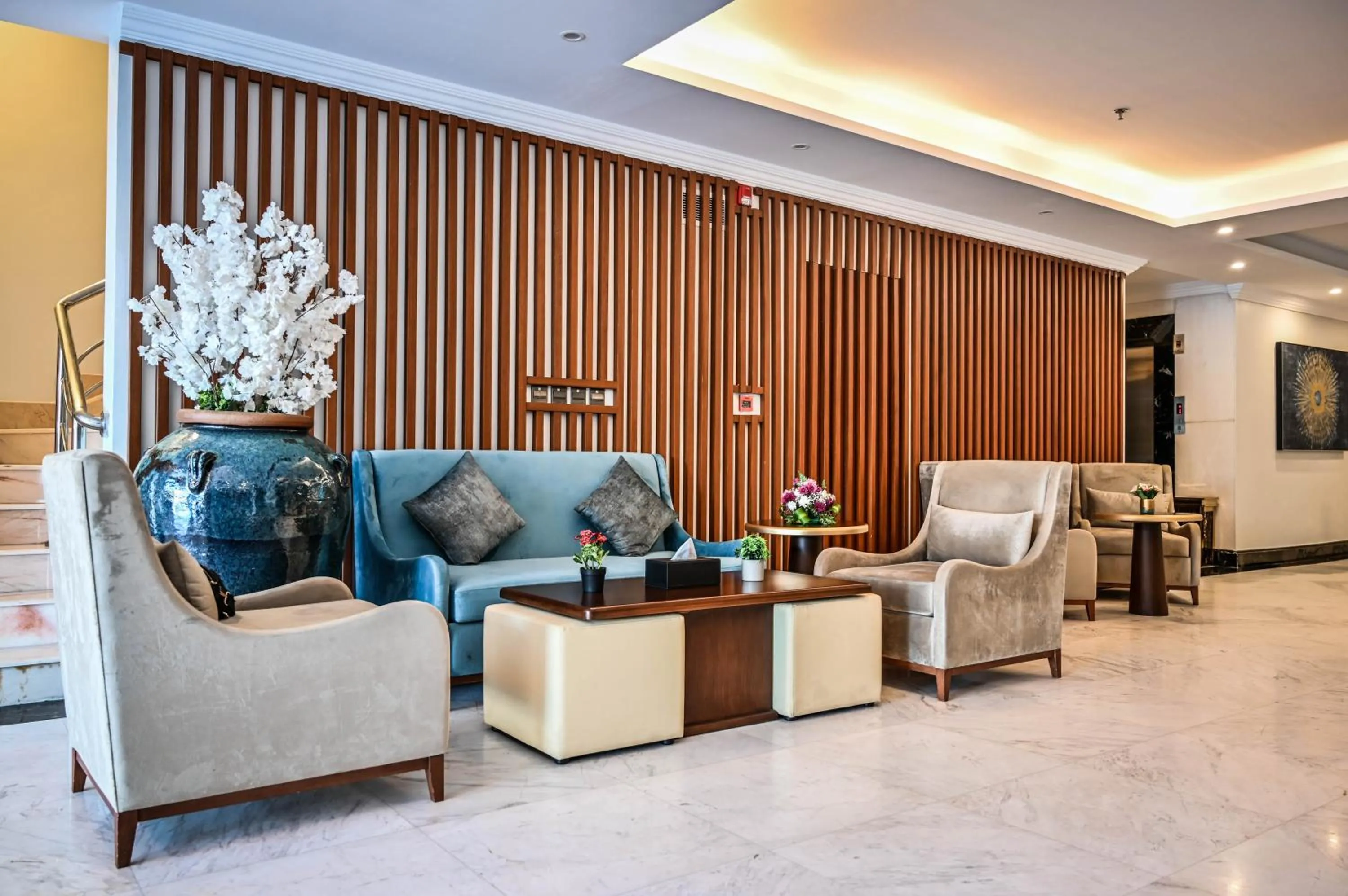 Seating area in Sas Blue Suites