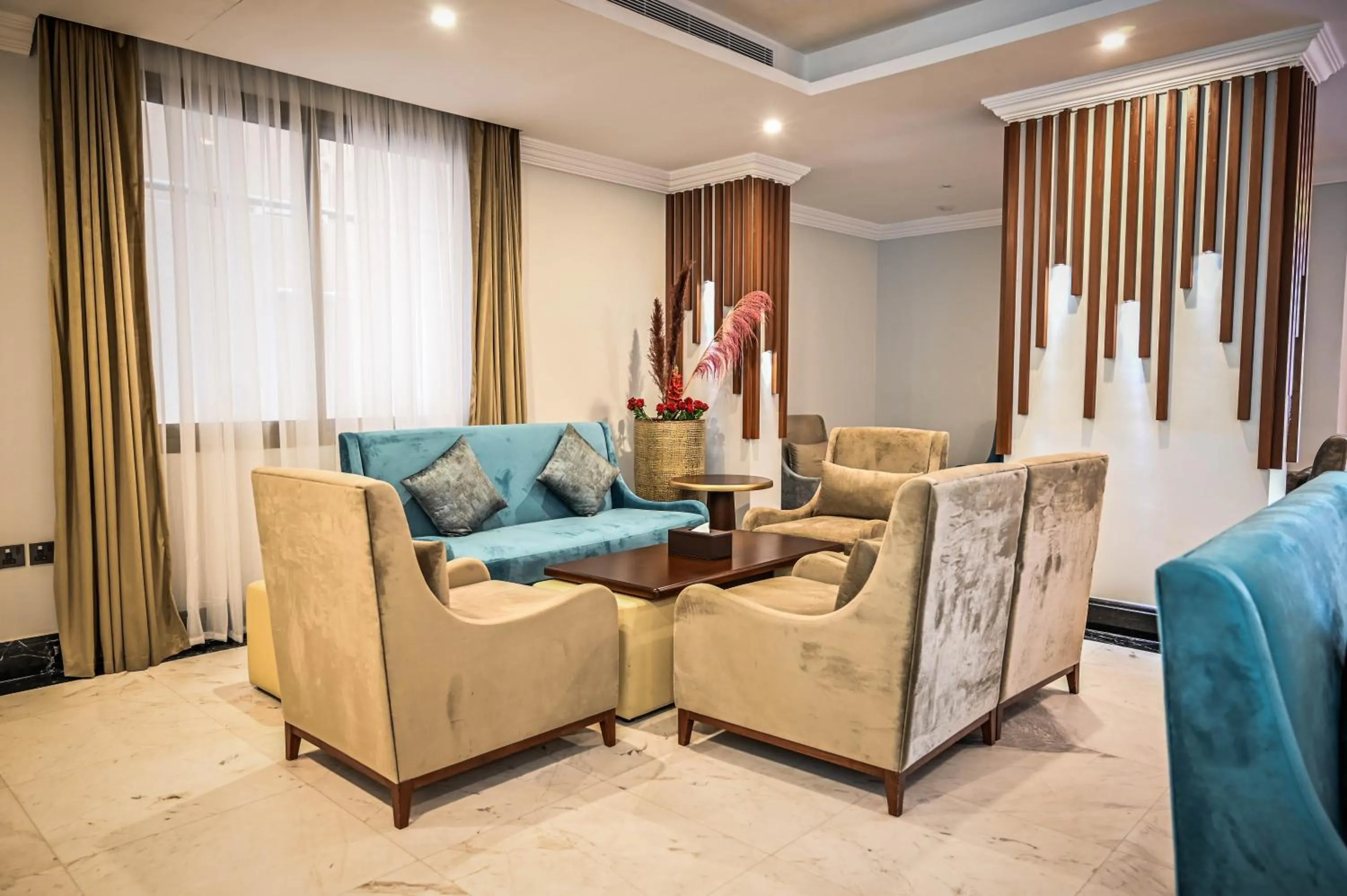 Seating area in Sas Blue Suites