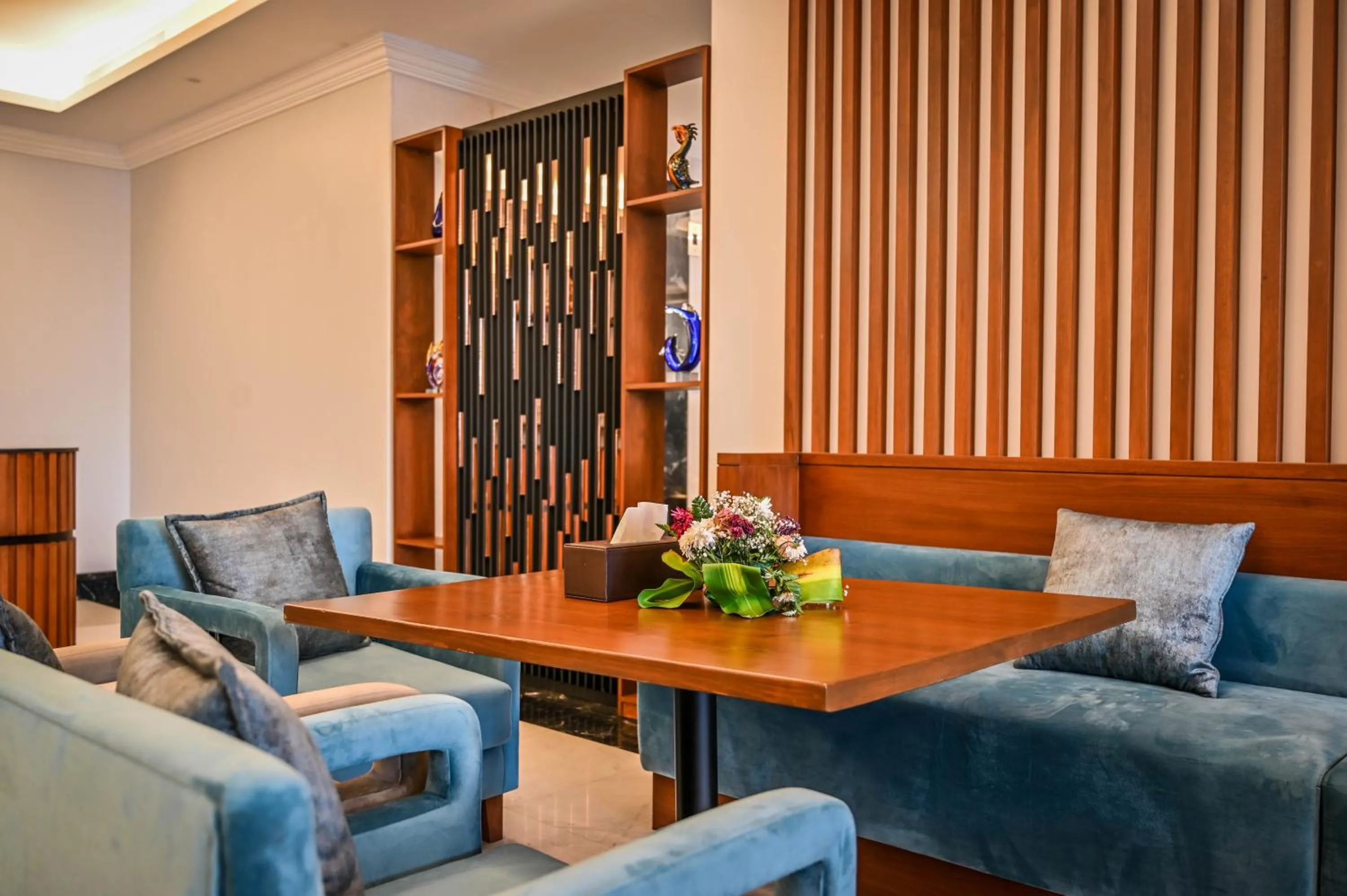 Seating area in Sas Blue Suites