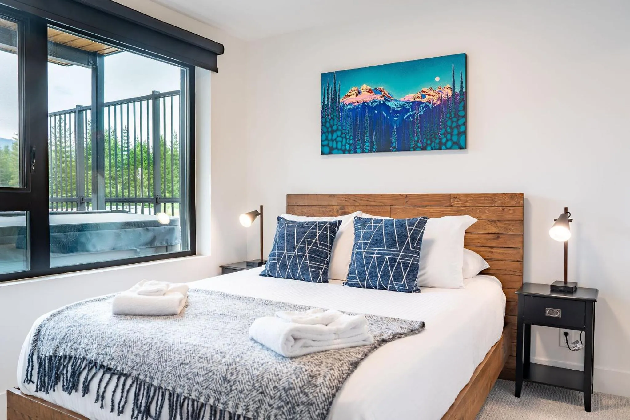 Bed in Switchback Suite by Revelstoke Vacations