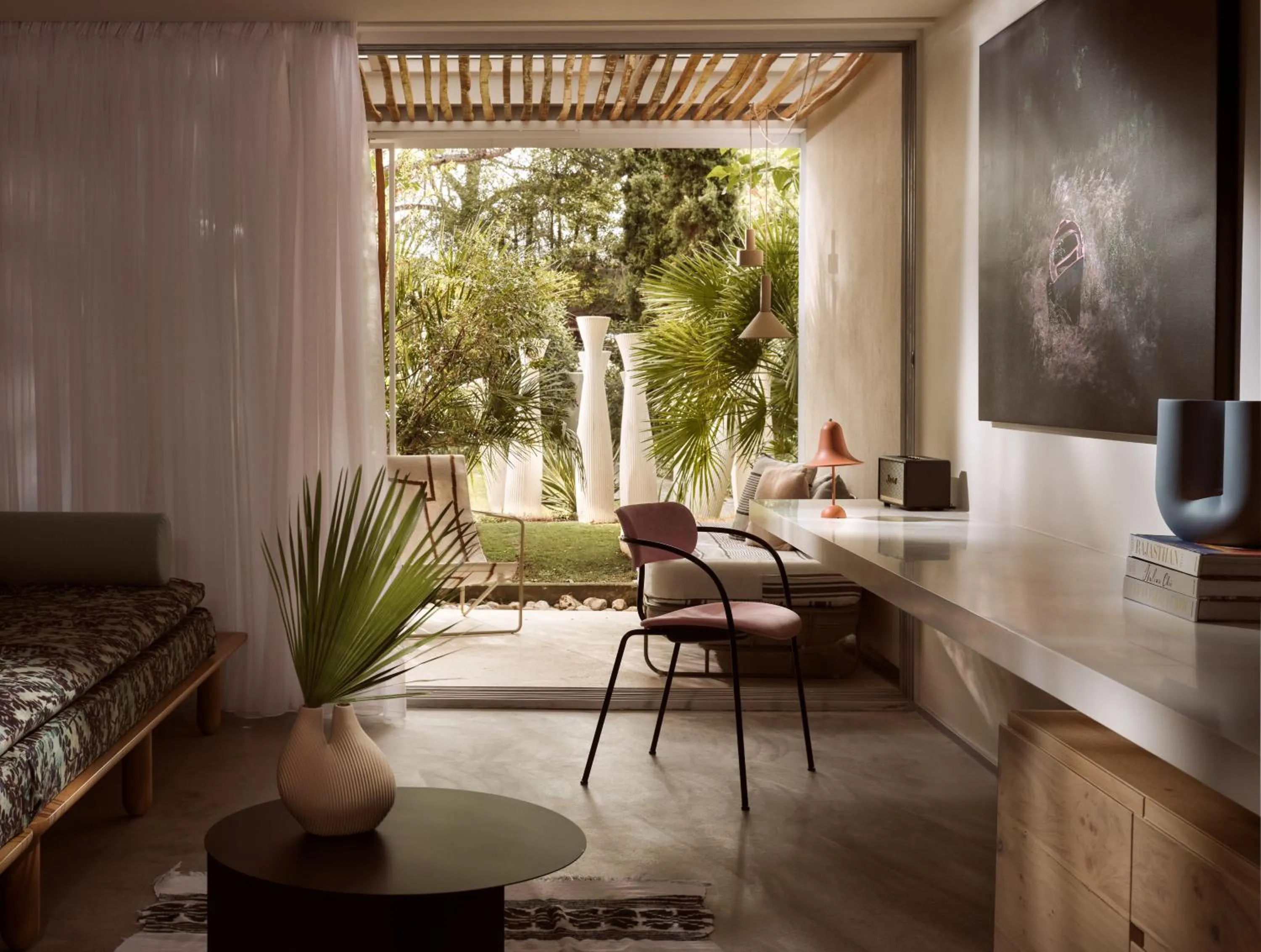 Living room in Ekies All Senses Resort, a Member of Design Hotels