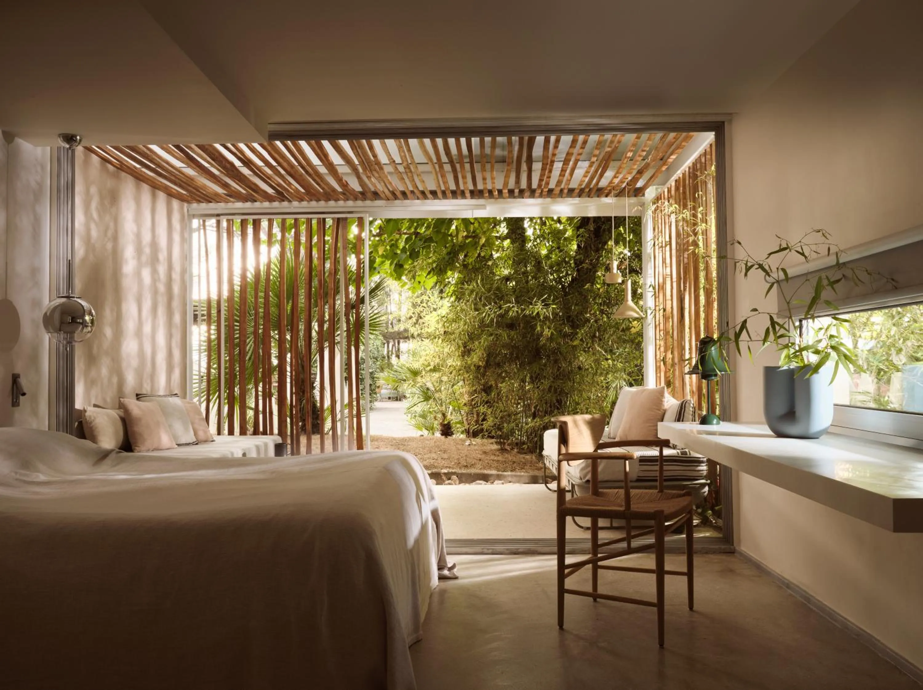 Bed in Ekies All Senses Resort, a Member of Design Hotels