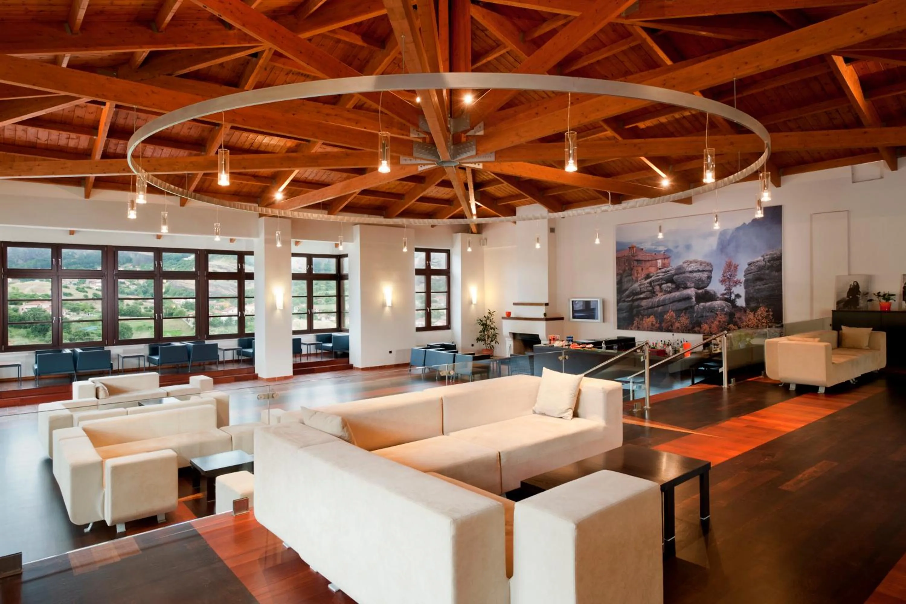 Lounge or bar in Meteora Hotel at Kastraki