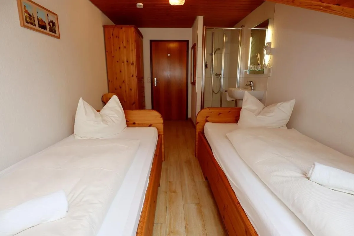 Shower, Bed in Gasthof Rebland