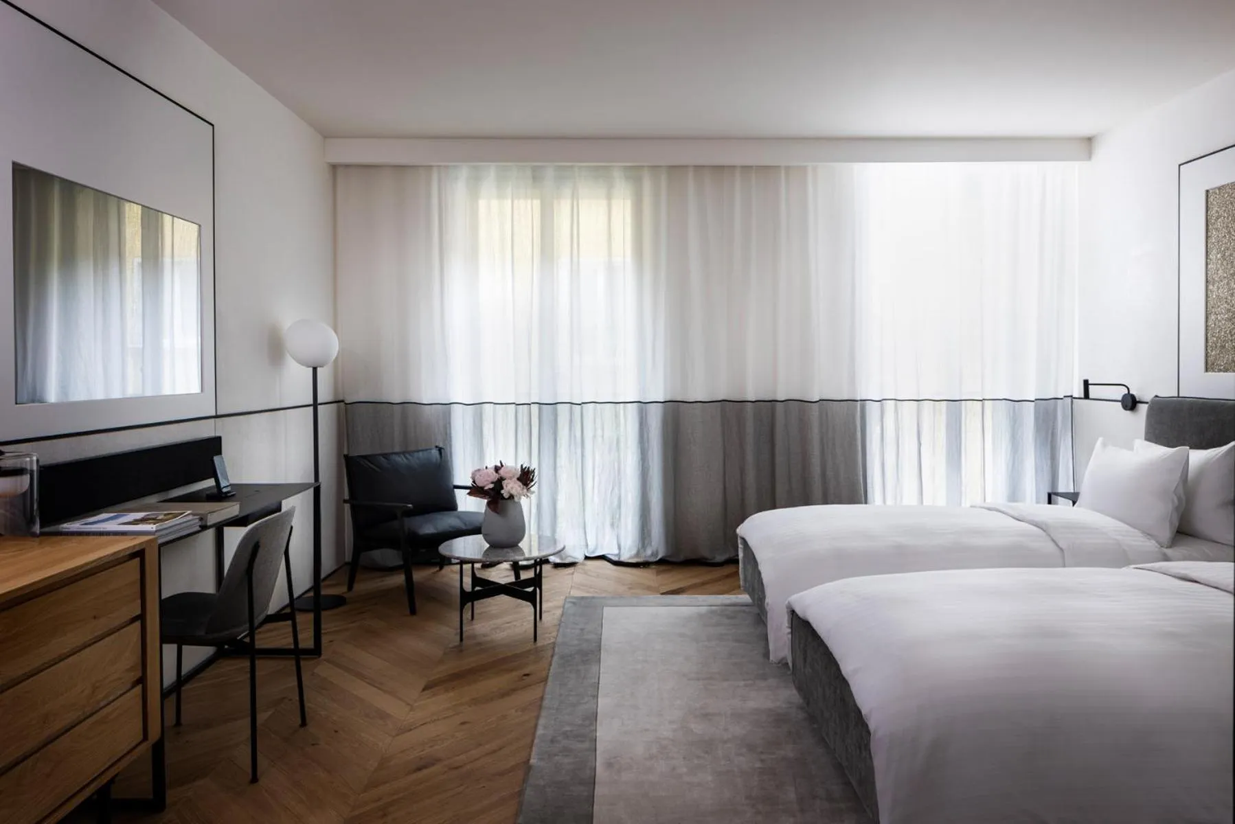 Bed in Juno Hotel Sofia, a Member of Design Hotels