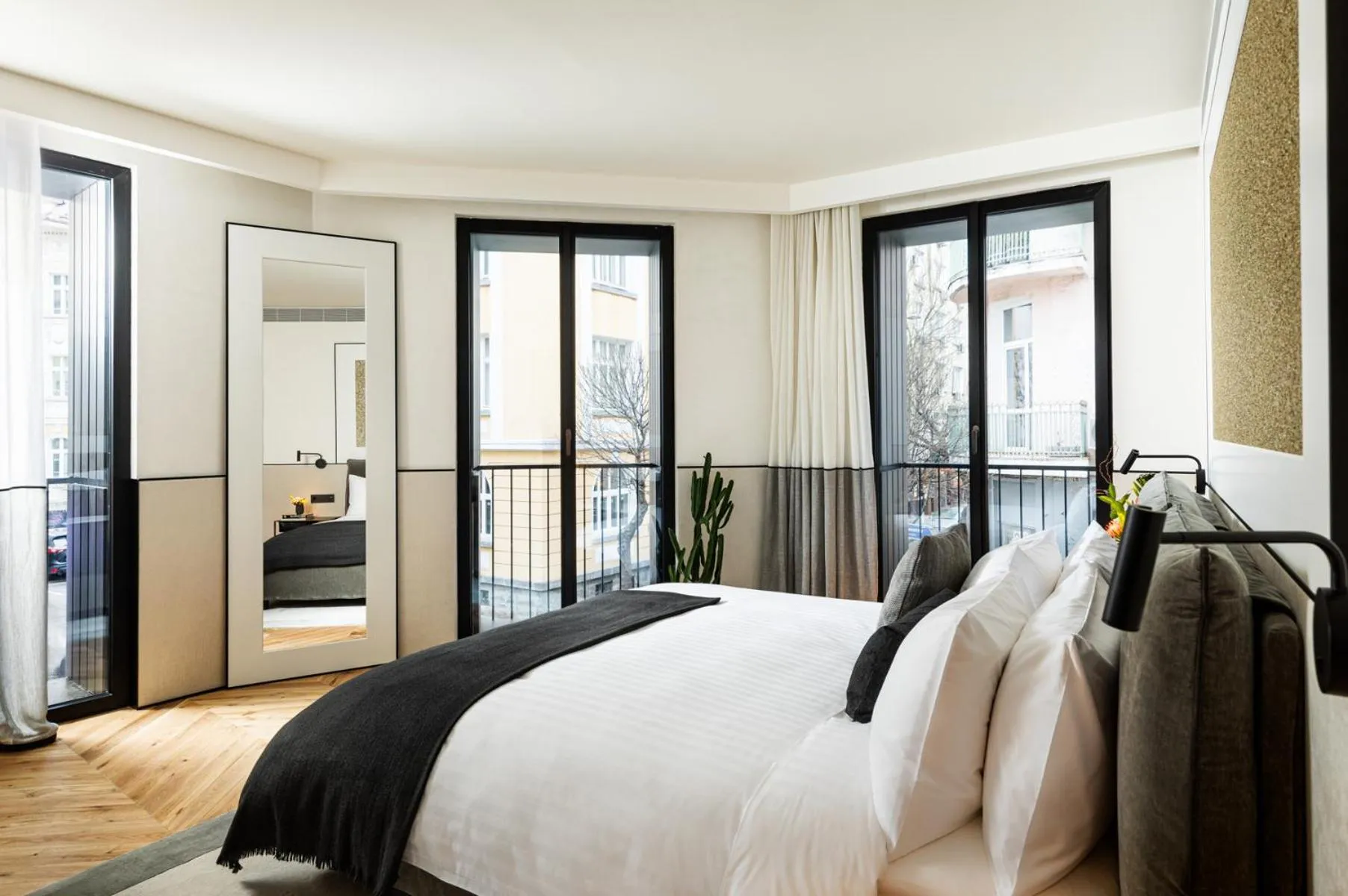 Bed in Juno Hotel Sofia, a Member of Design Hotels